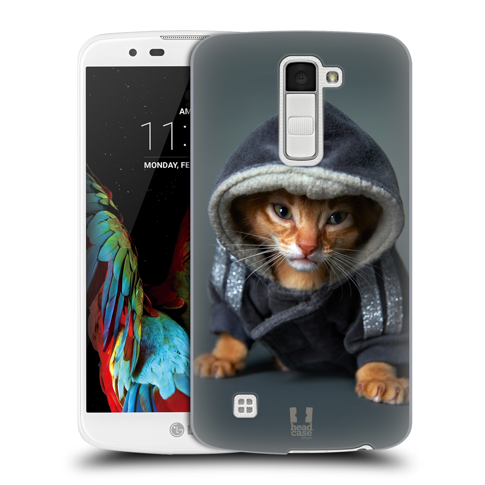 HEAD CASE plastový obal na mobil LG K10 vzor Legrační zvířátka kotě/kočička s kapucí