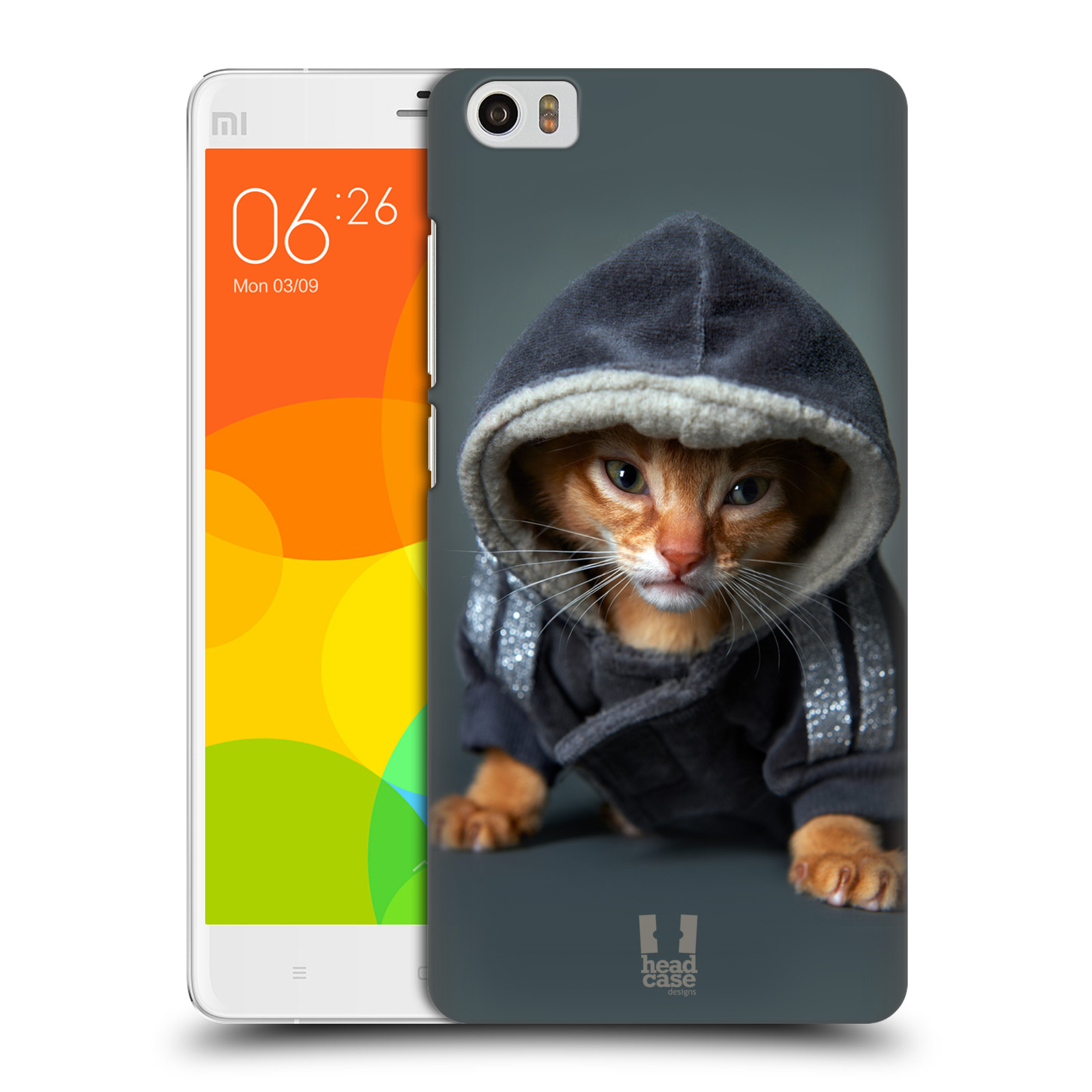 HEAD CASE pevný plastový obal na mobil XIAOMI Mi Note vzor Legrační zvířátka kotě/kočička s kapucí