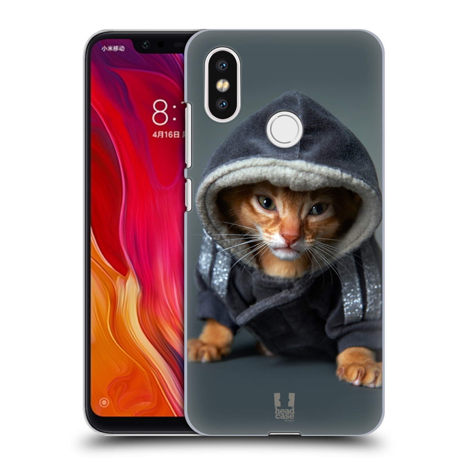 HEAD CASE plastový obal na mobil Xiaomi Mi 8 vzor Legrační zvířátka kotě/kočička s kapucí