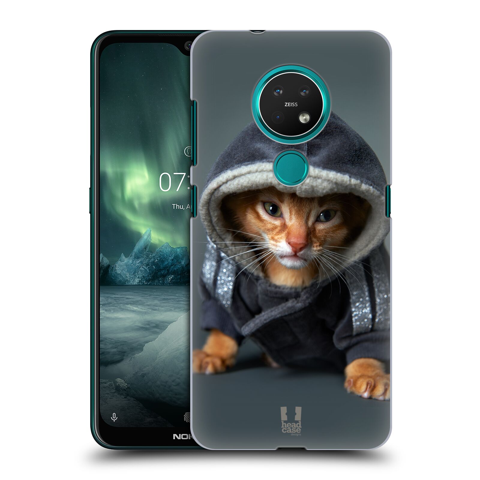 Pouzdro na mobil NOKIA 7.2 - HEAD CASE - vzor Legrační zvířátka kotě/kočička s kapucí