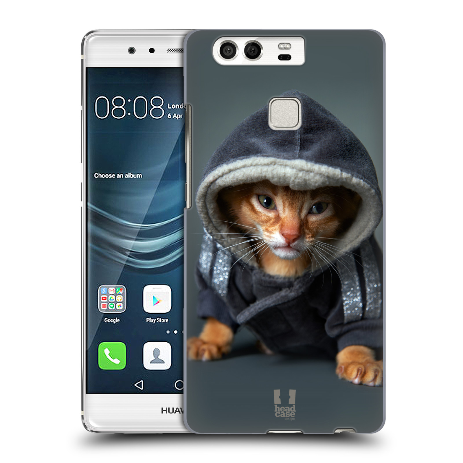 HEAD CASE plastový obal na mobil Huawei P9 / P9 DUAL SIM vzor Legrační zvířátka kotě/kočička s kapucí