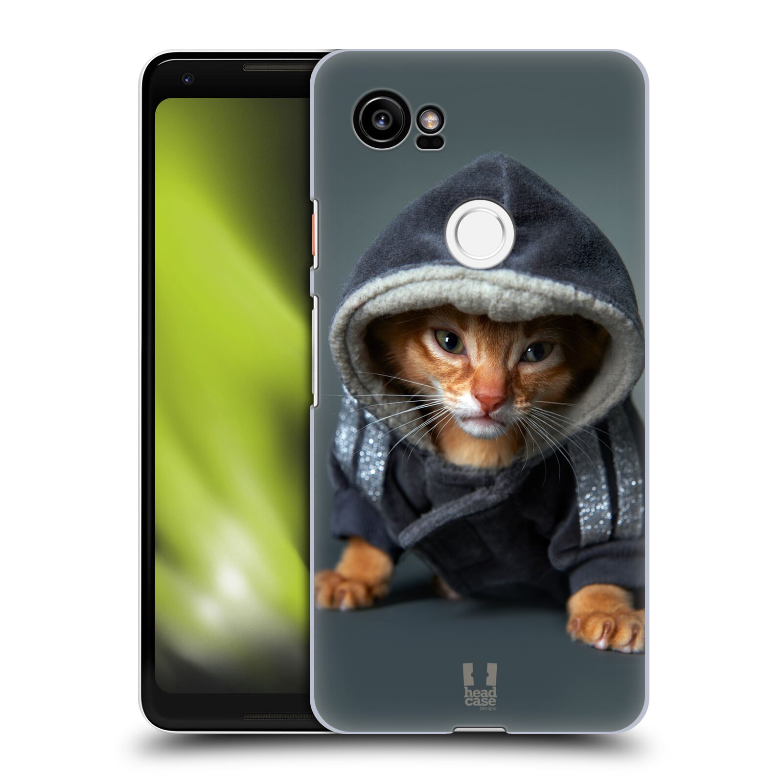 HEAD CASE plastový obal na mobil Google Pixel 2 XL vzor Legrační zvířátka kotě/kočička s kapucí
