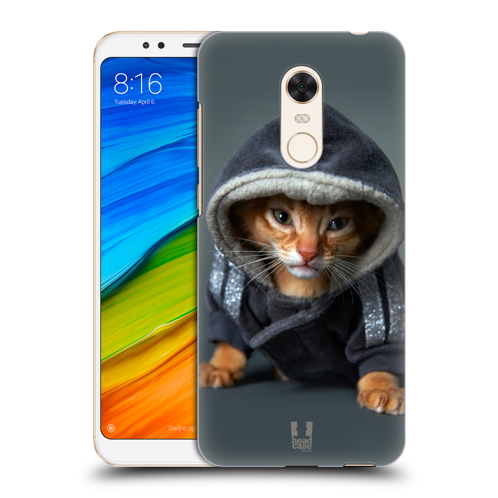HEAD CASE plastový obal na mobil Xiaomi Redmi 5 PLUS vzor Legrační zvířátka kotě/kočička s kapucí