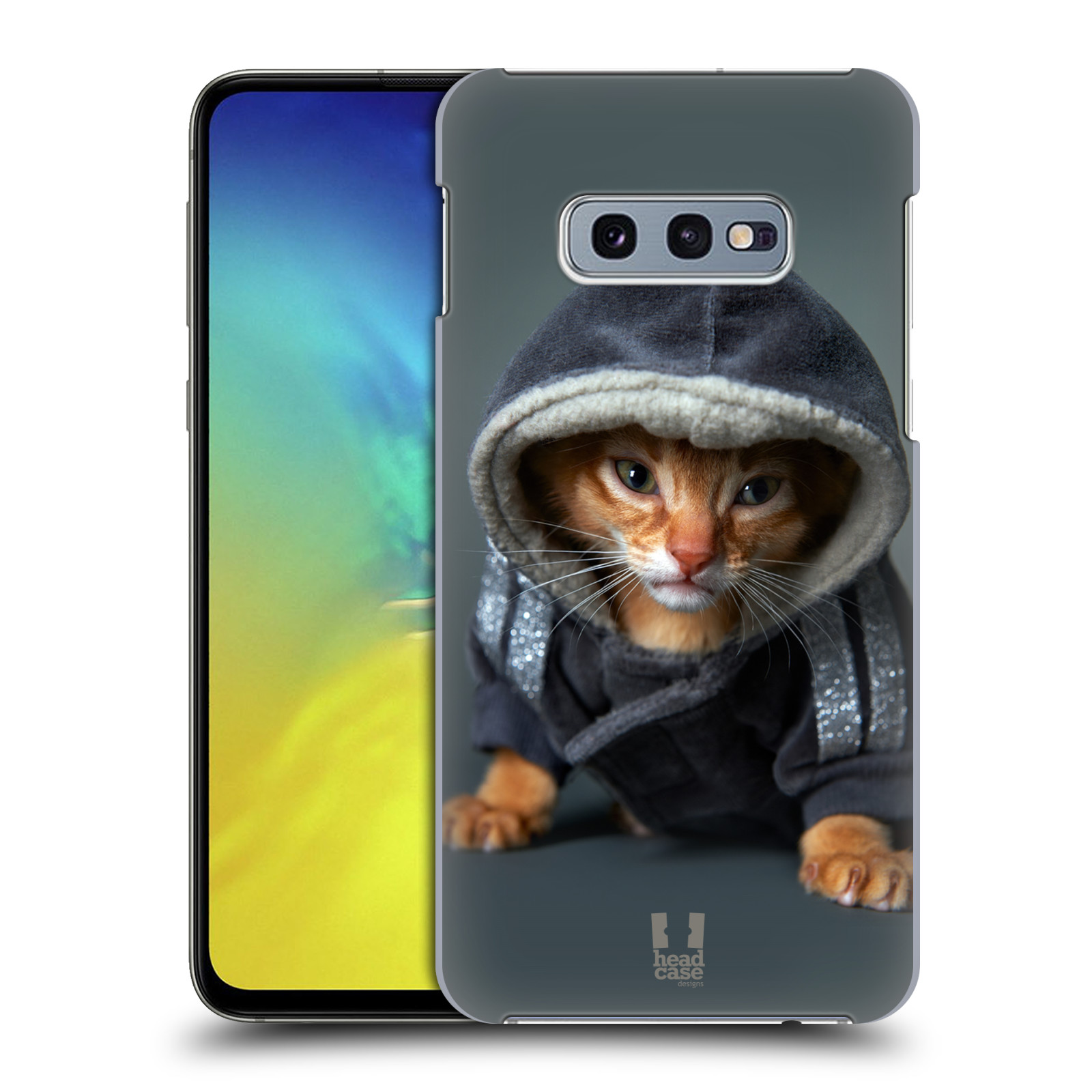 Pouzdro na mobil Samsung Galaxy S10e - HEAD CASE - vzor Legrační zvířátka kotě/kočička s kapucí