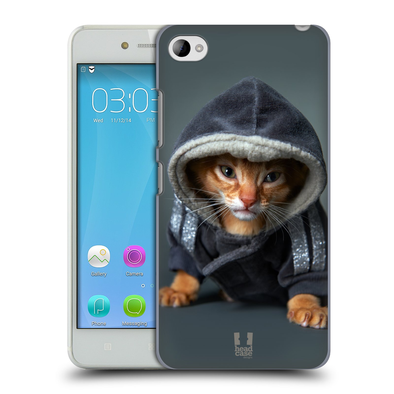 HEAD CASE pevný plastový obal na mobil LENOVO S90 vzor Legrační zvířátka kotě/kočička s kapucí