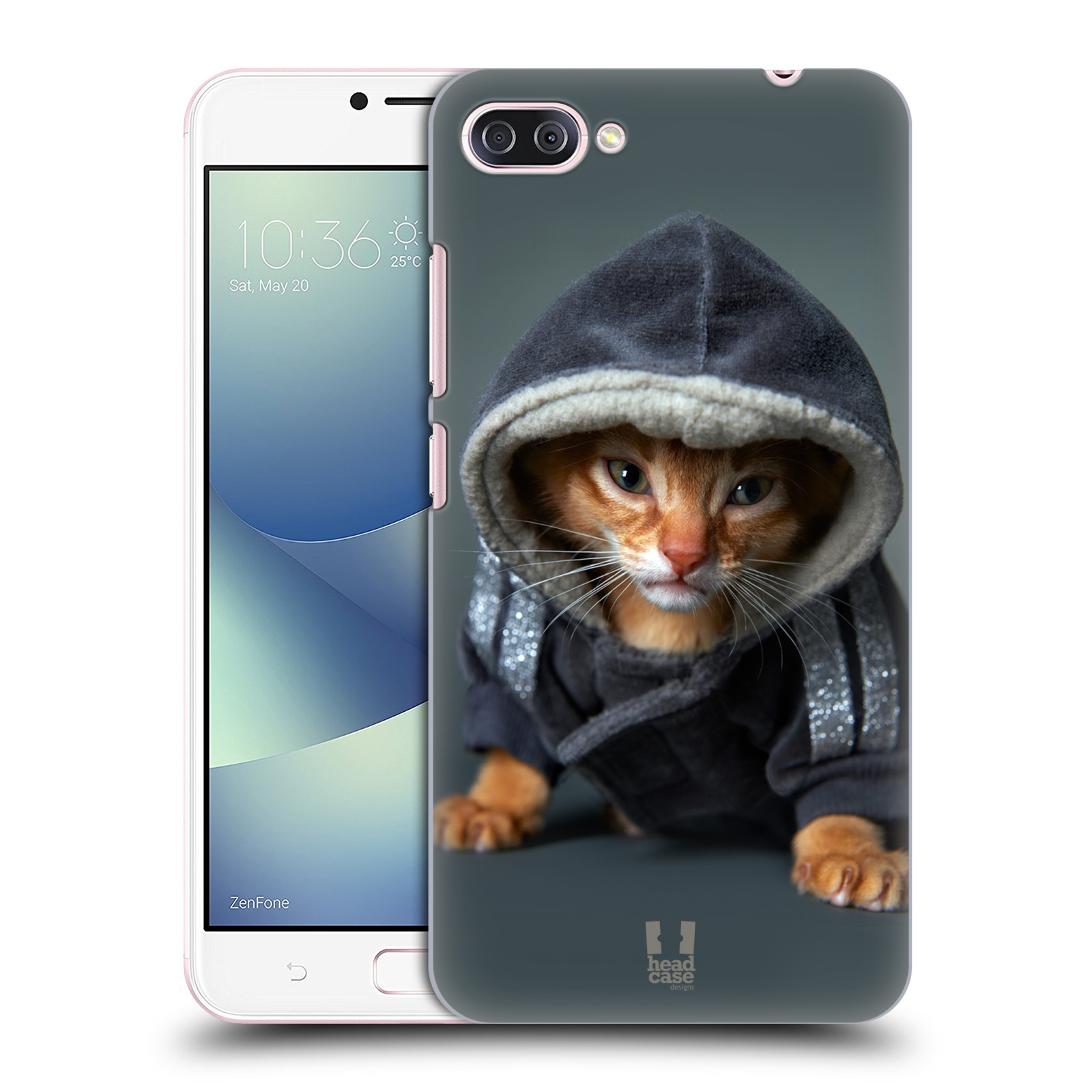 HEAD CASE plastový obal na mobil Asus Zenfone 4 MAX ZC554KL vzor Legrační zvířátka kotě/kočička s kapucí
