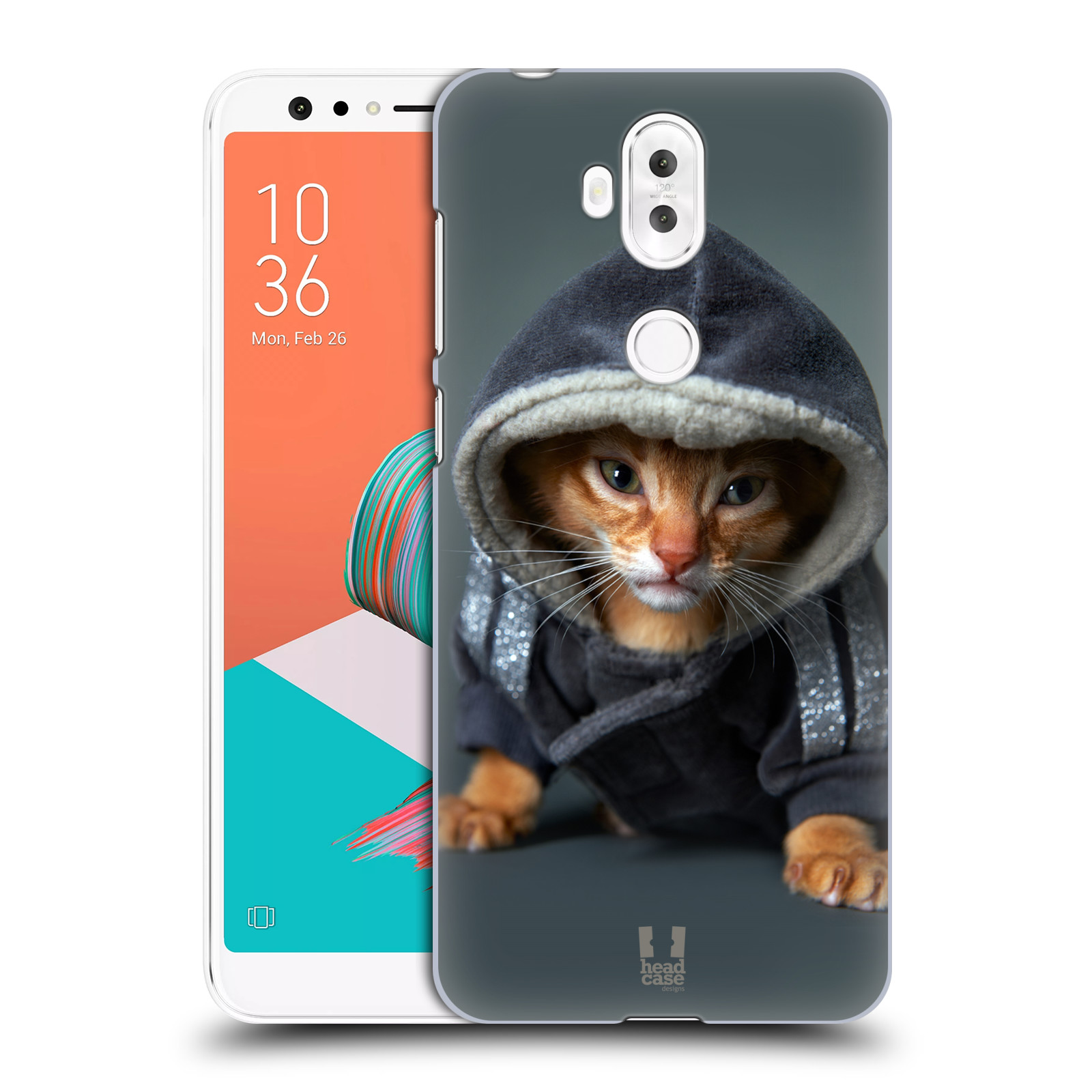 HEAD CASE plastový obal na mobil Asus Zenfone 5 LITE ZC600KL vzor Legrační zvířátka kotě/kočička s kapucí