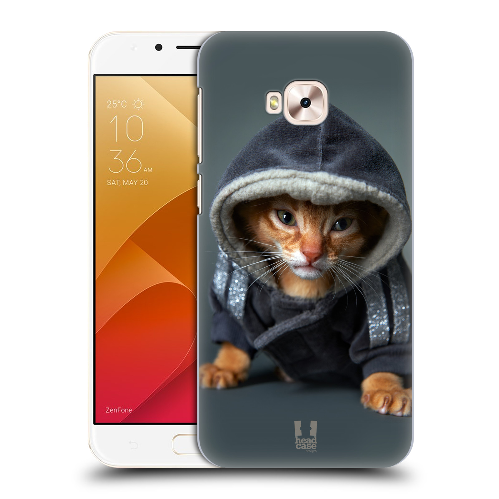 HEAD CASE plastový obal na mobil Asus Zenfone 4 Selfie Pro ZD552KL vzor Legrační zvířátka kotě/kočička s kapucí