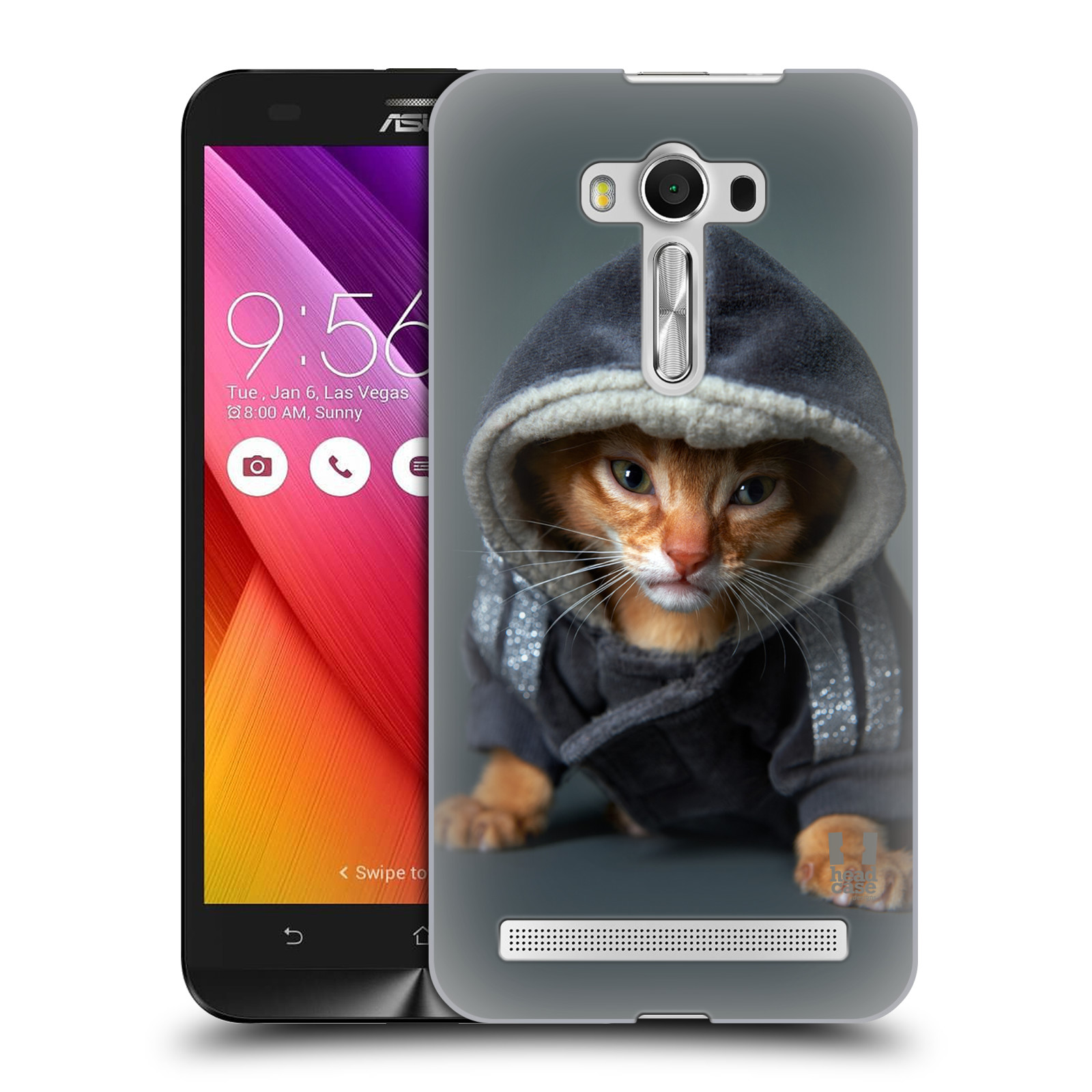 HEAD CASE plastový obal na mobil Asus Zenfone 2 LASER (5,5 displej ZE550KL) vzor Legrační zvířátka kotě/kočička s kapucí