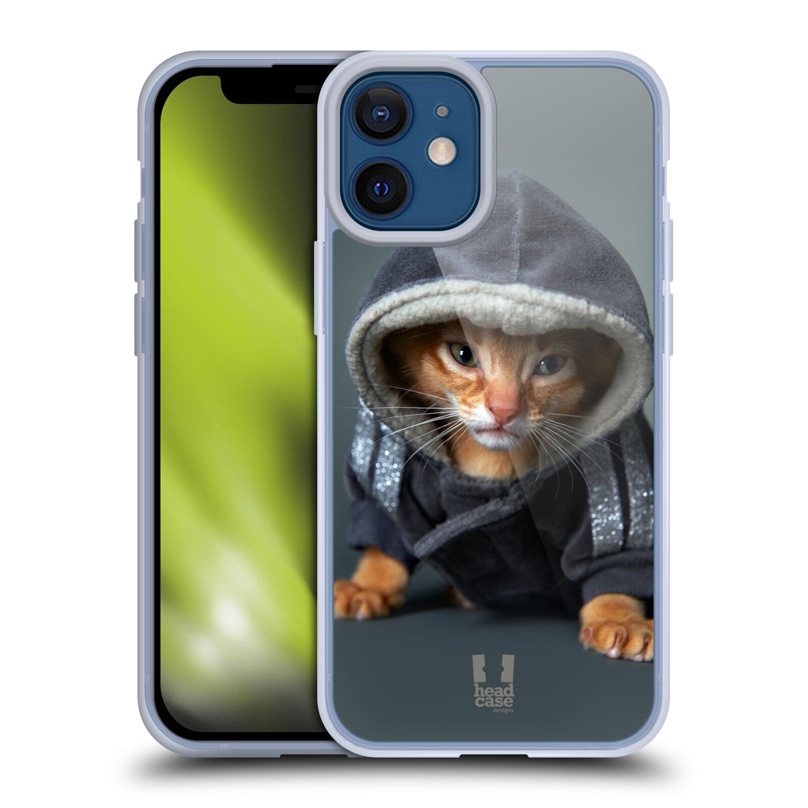 Plastový obal na mobil Apple Iphone 12 MINI vzor Legrační zvířátka kotě/kočička s kapucí