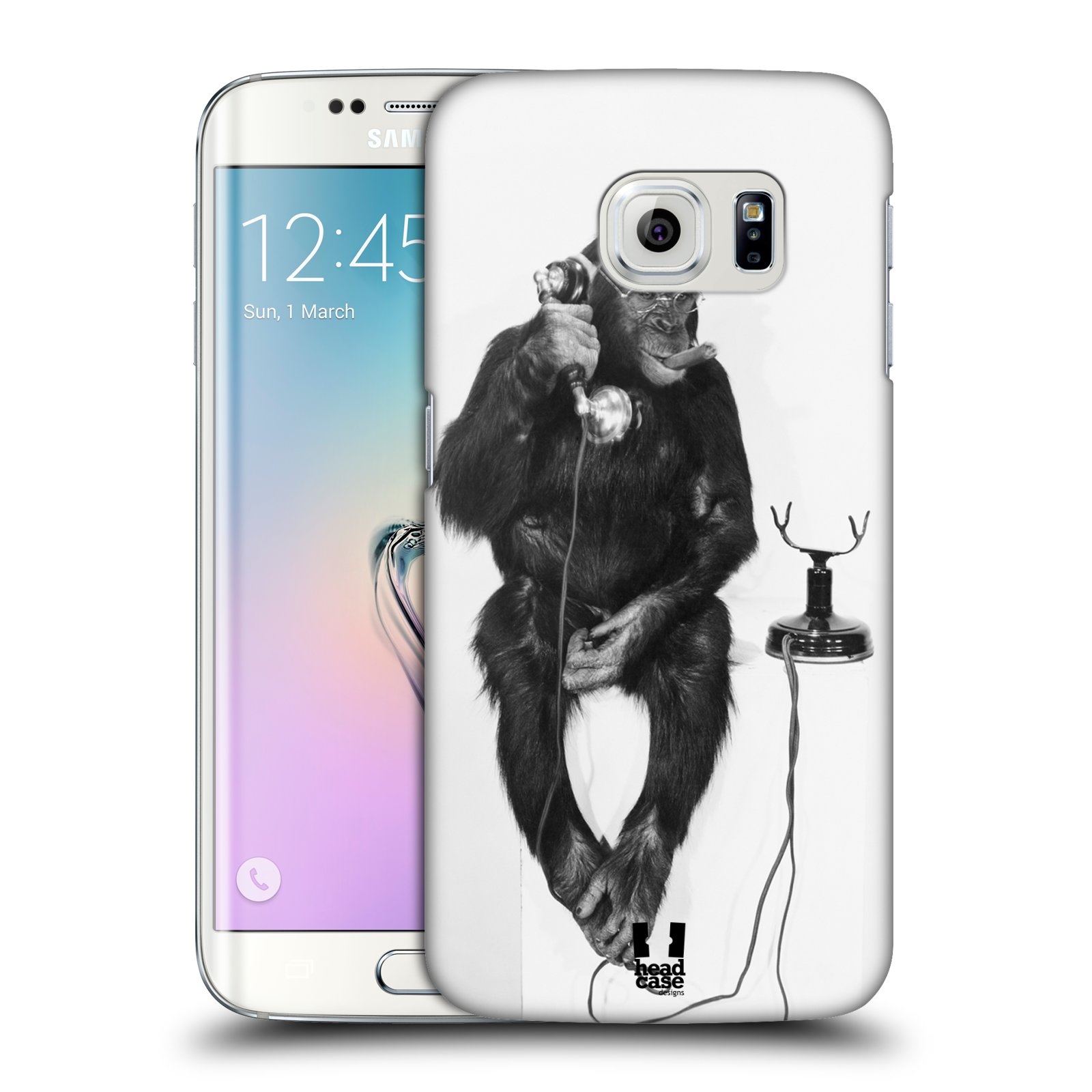 HEAD CASE plastový obal na mobil SAMSUNG Galaxy S6 EDGE (G9250, G925, G925F) vzor Legrační zvířátka opička se sluchátkem