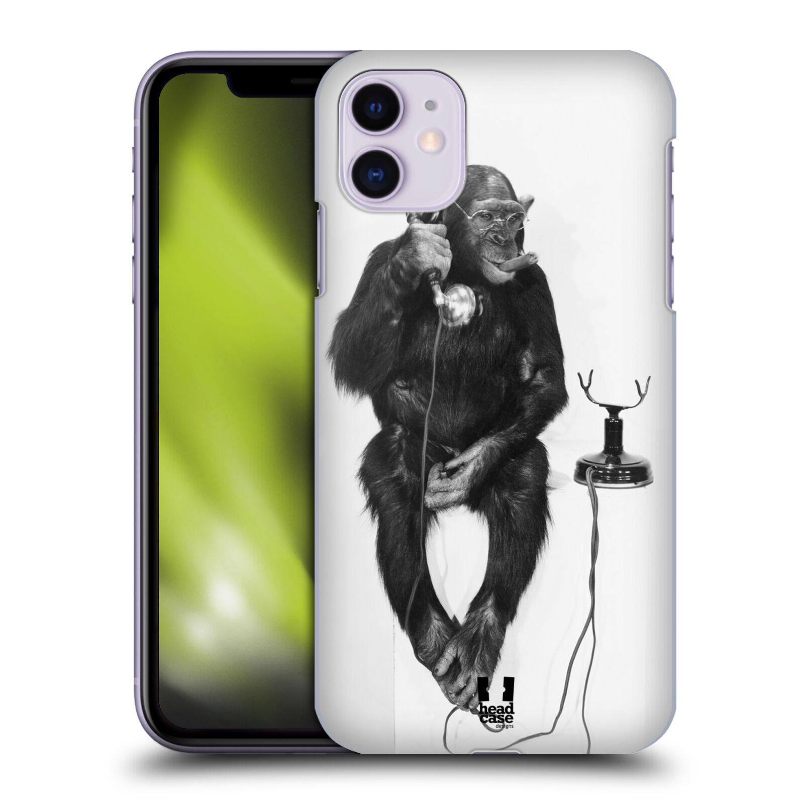 Pouzdro na mobil Apple Iphone 11 - HEAD CASE - vzor Legrační zvířátka opička se sluchátkem