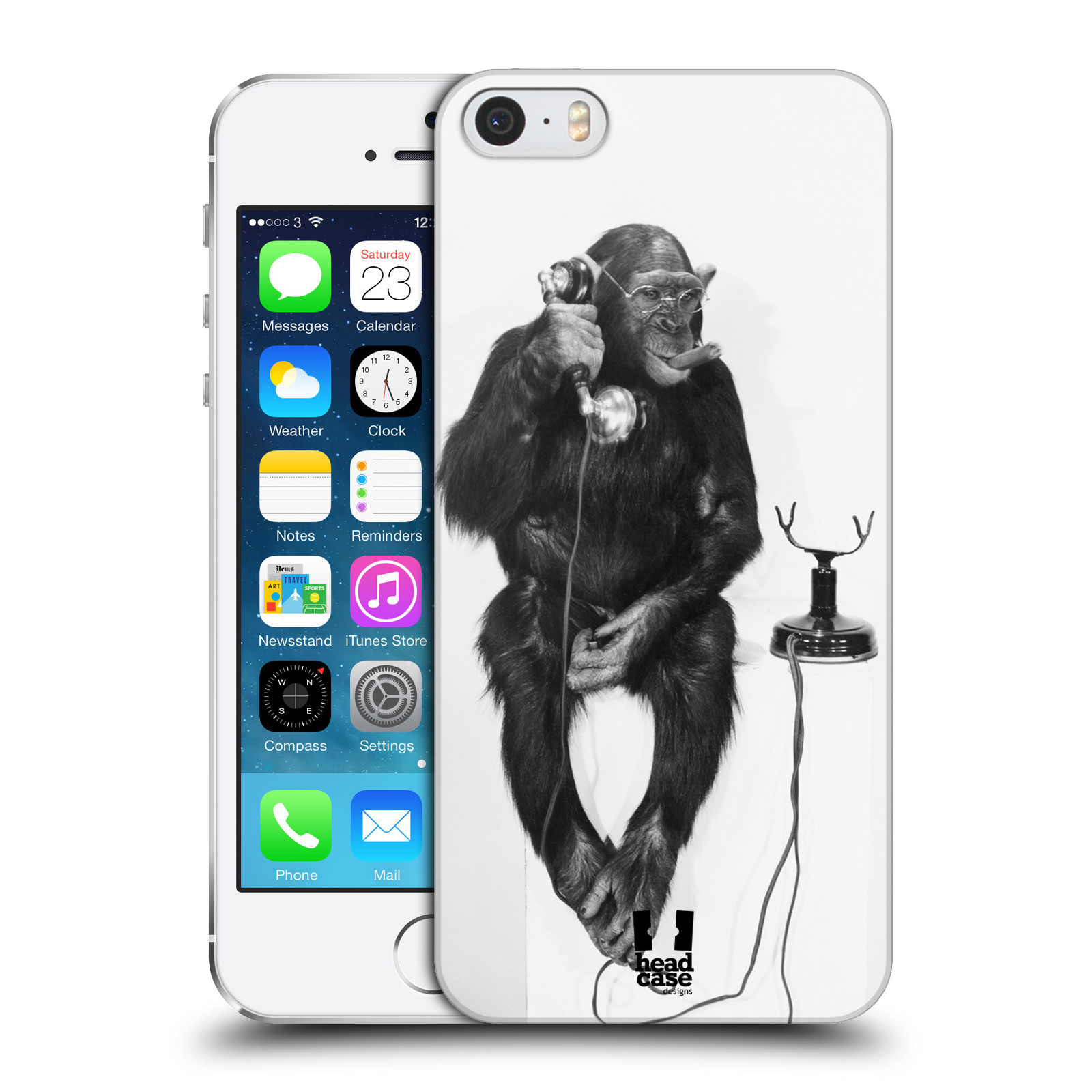 Plastové pouzdro pro mobil Apple Iphone 5 / 5S / SE vzor Legrační zvířátka opička se sluchátkem