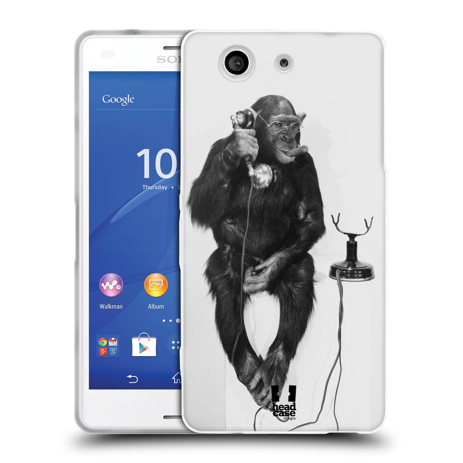 HEAD CASE silikonový obal na mobil Sony Xperia Z3 COMPACT (D5803) vzor Legrační zvířátka opička se sluchátkem