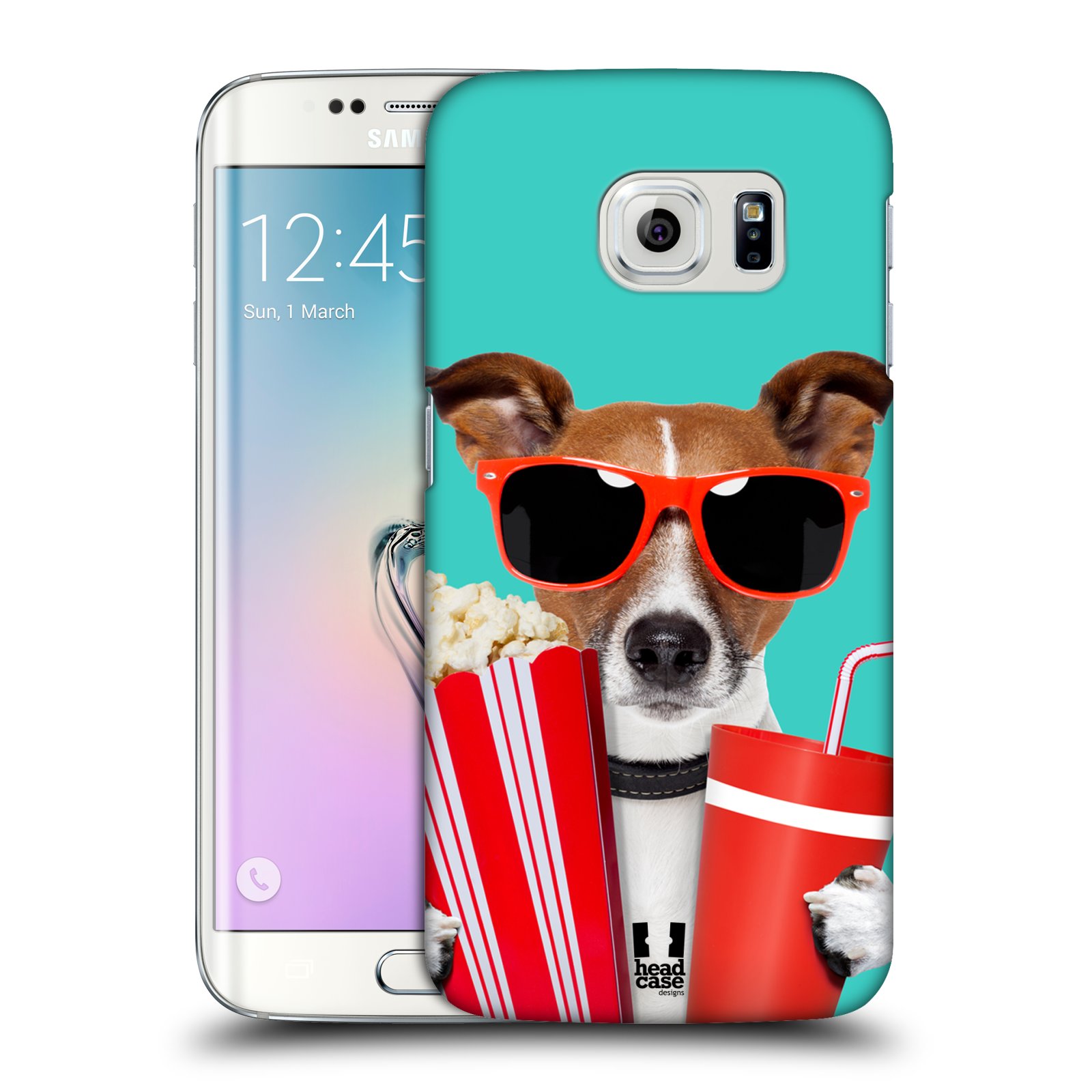 HEAD CASE plastový obal na mobil SAMSUNG Galaxy S6 EDGE (G9250, G925, G925F) vzor Legrační zvířátka pejsek v kině s popkornem