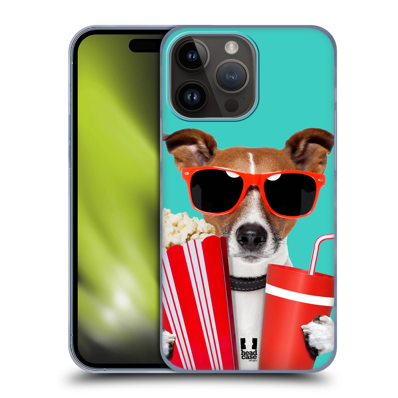 Plastový obal HEAD CASE na mobil Apple Iphone 15 PRO MAX vzor Legrační zvířátka pejsek v kině s popkornem