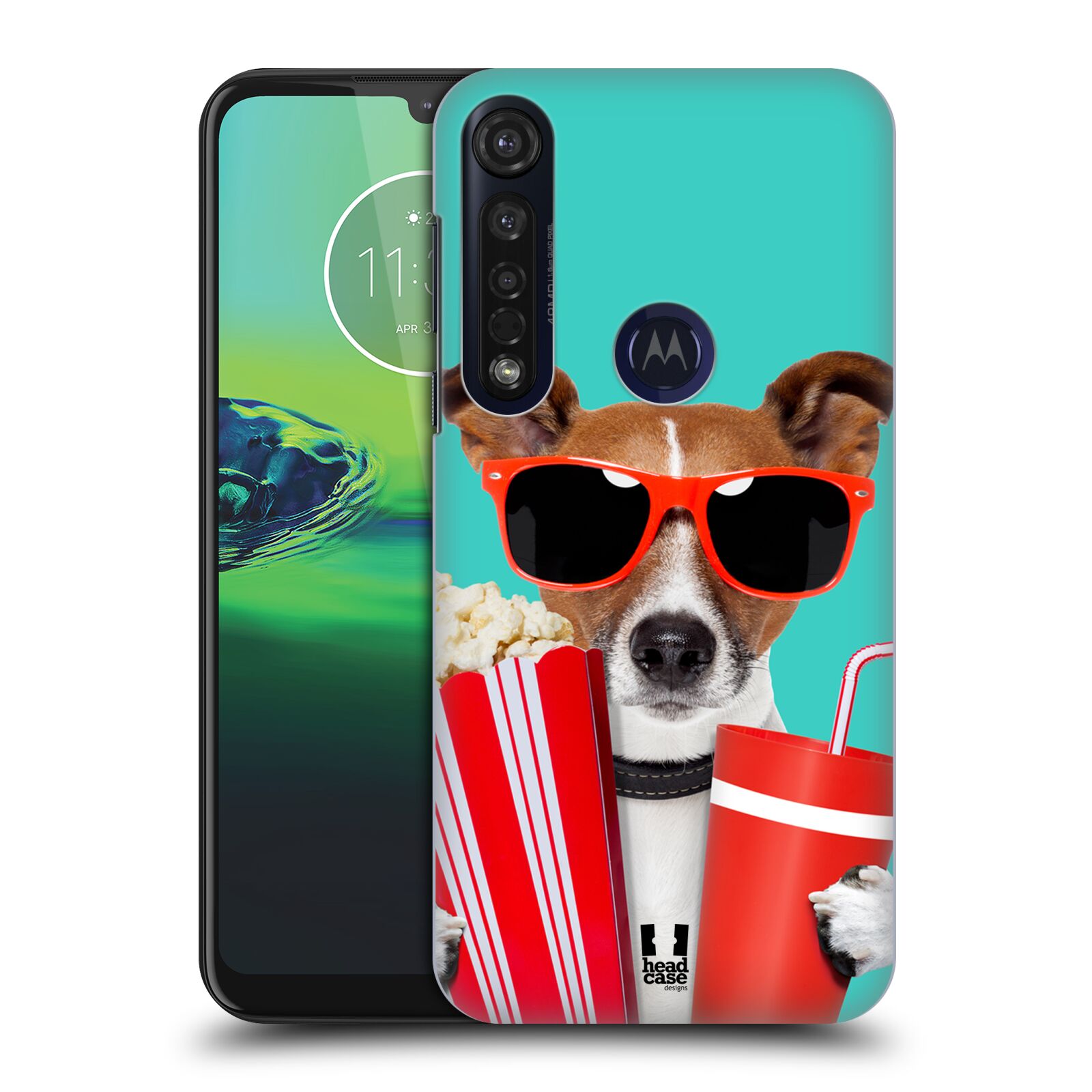 Pouzdro na mobil Motorola Moto G8 PLUS - HEAD CASE - vzor Legrační zvířátka pejsek v kině s popkornem