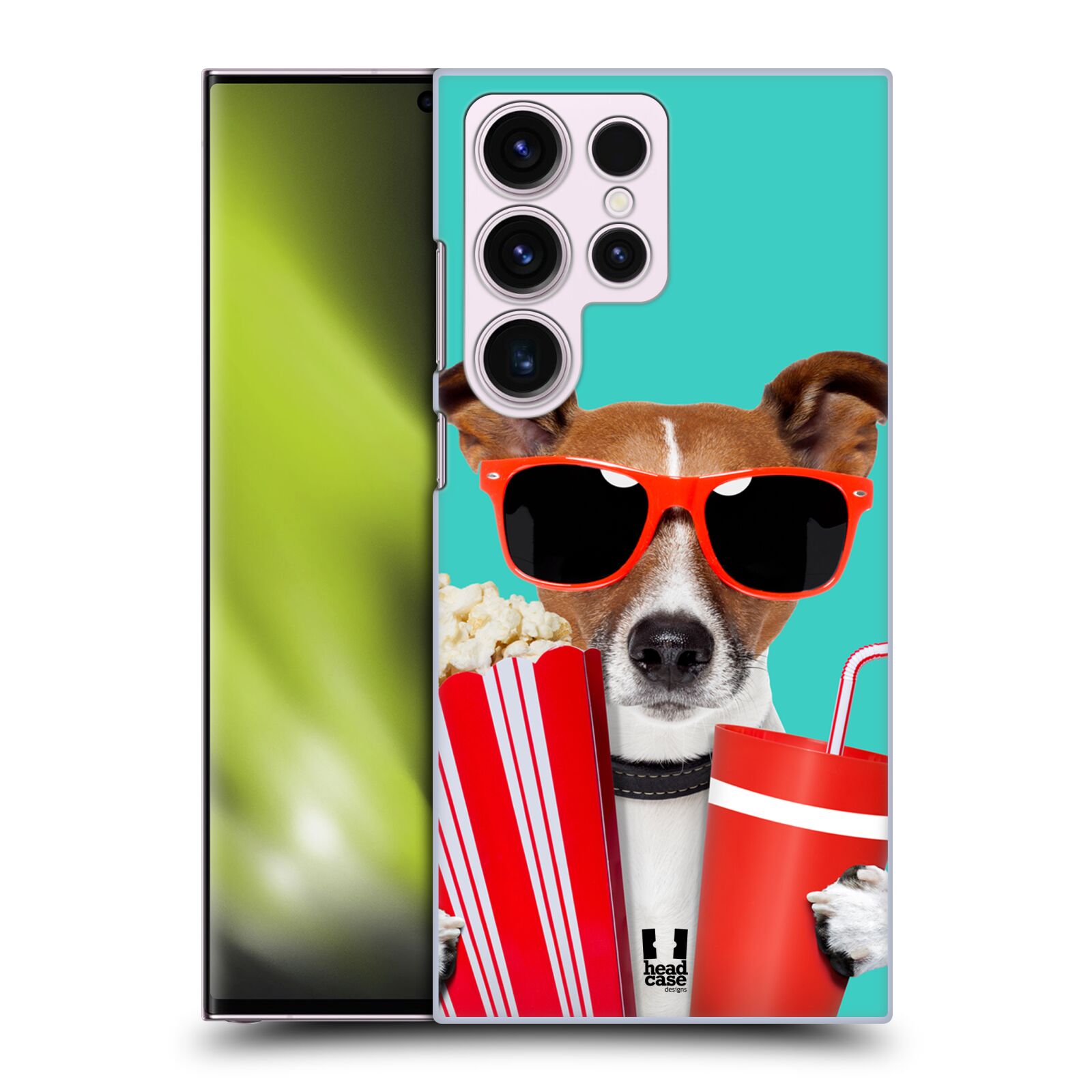 Plastový obal HEAD CASE na mobil Samsung Galaxy S23 ULTRA vzor Legrační zvířátka pejsek v kině s popkornem