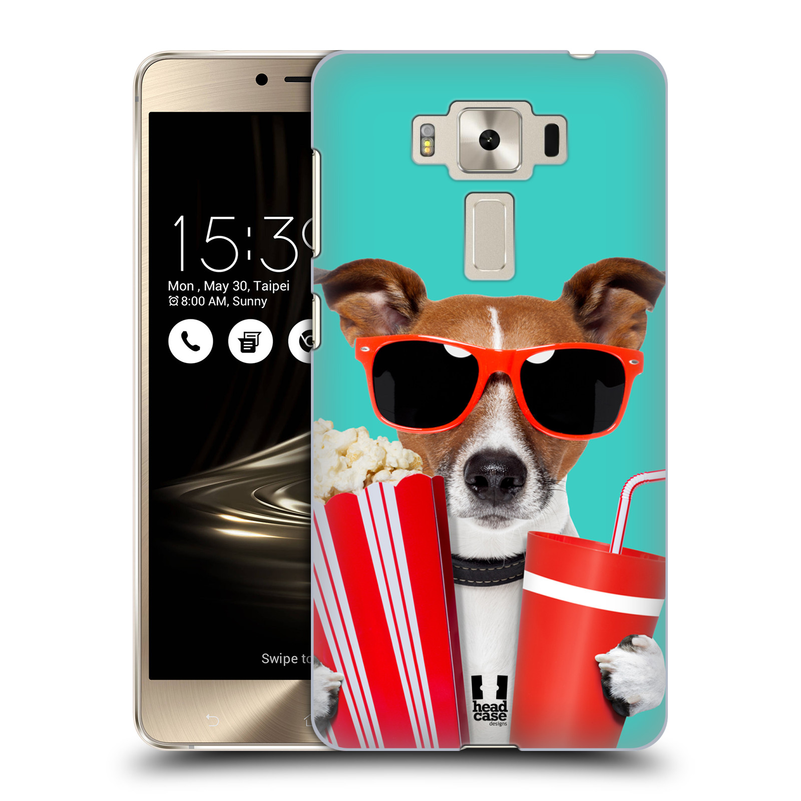 HEAD CASE plastový obal na mobil Asus Zenfone 3 DELUXE ZS550KL vzor Legrační zvířátka pejsek v kině s popkornem