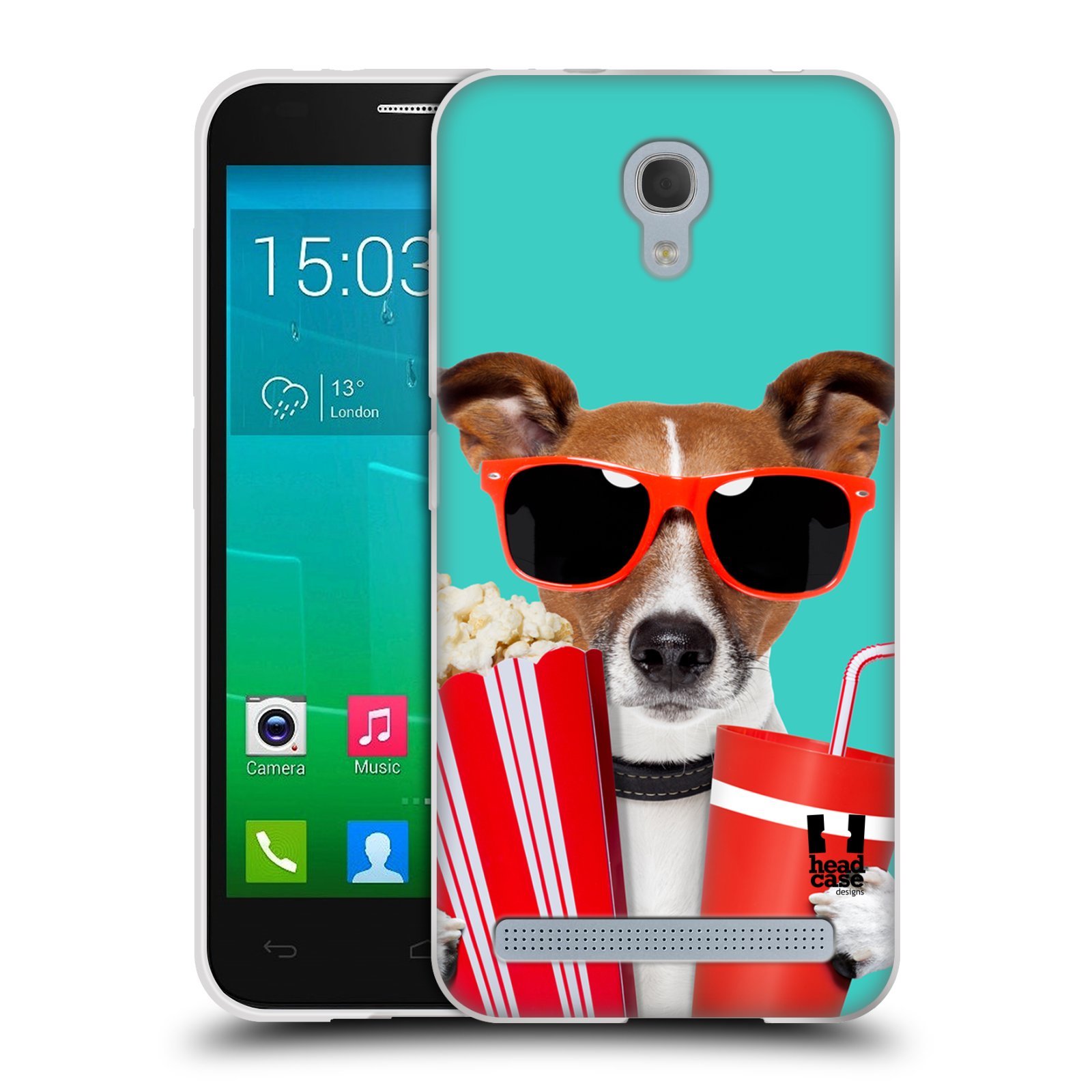 HEAD CASE silikonový obal na mobil Alcatel Idol 2 MINI S 6036Y vzor Legrační zvířátka pejsek v kině s popkornem