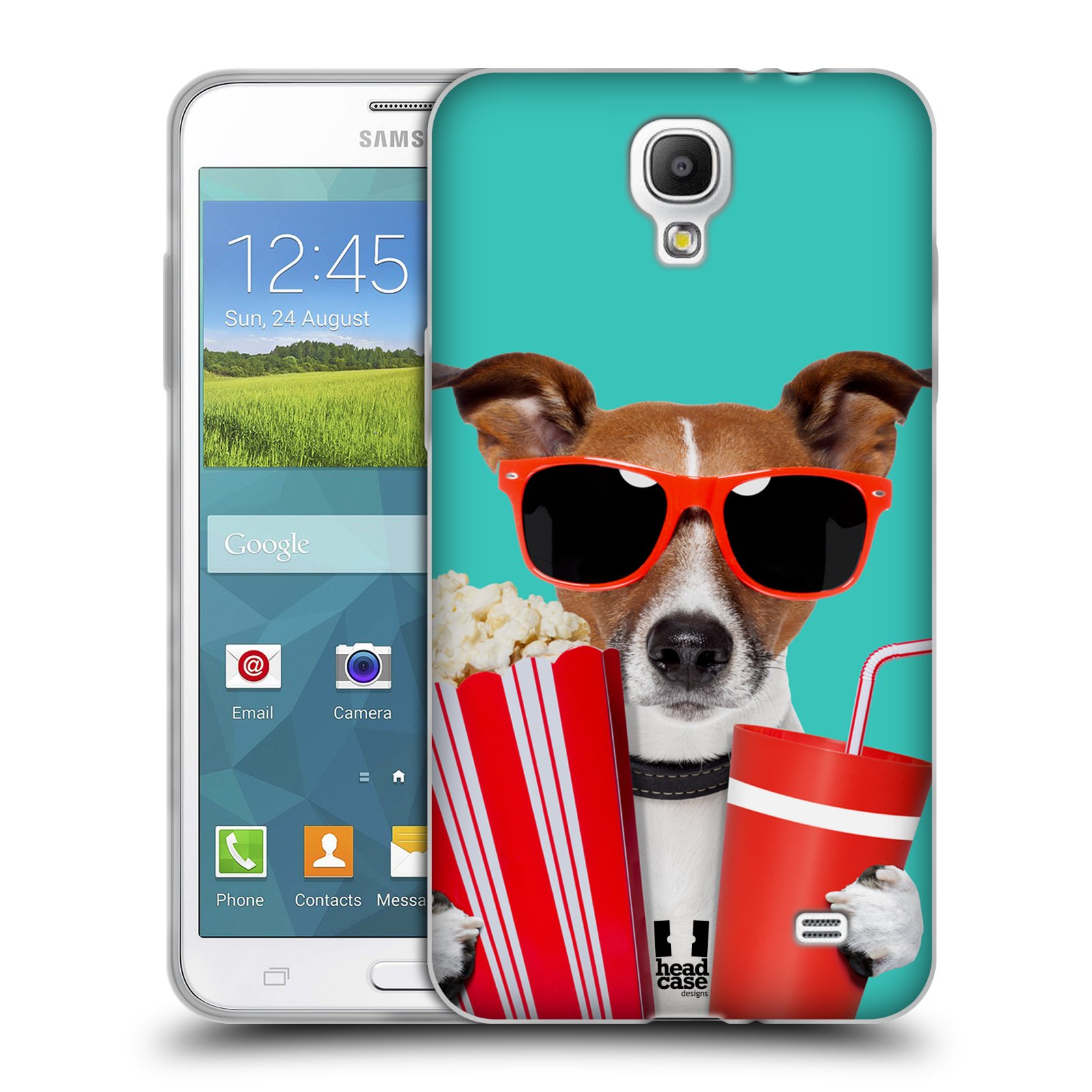 HEAD CASE silikonový obal na mobil Samsung Galaxy Mega 2 vzor Legrační zvířátka pejsek v kině s popkornem