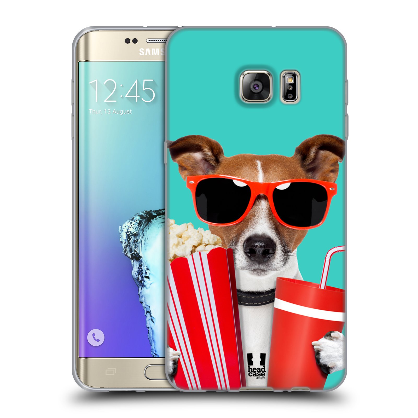 HEAD CASE silikonový obal na mobil Samsung Galaxy S6 EDGE PLUS vzor Legrační zvířátka pejsek v kině s popkornem