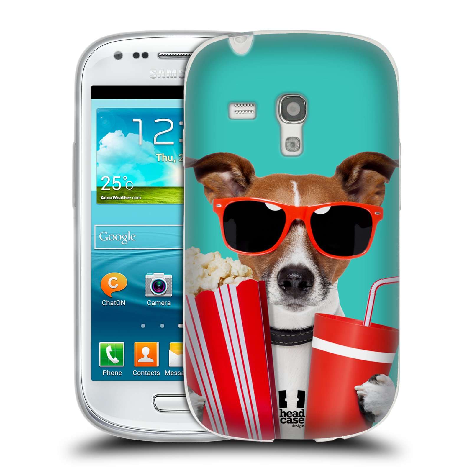 HEAD CASE silikonový obal na mobil Samsung Galaxy S3 MINI i8190 vzor Legrační zvířátka pejsek v kině s popkornem