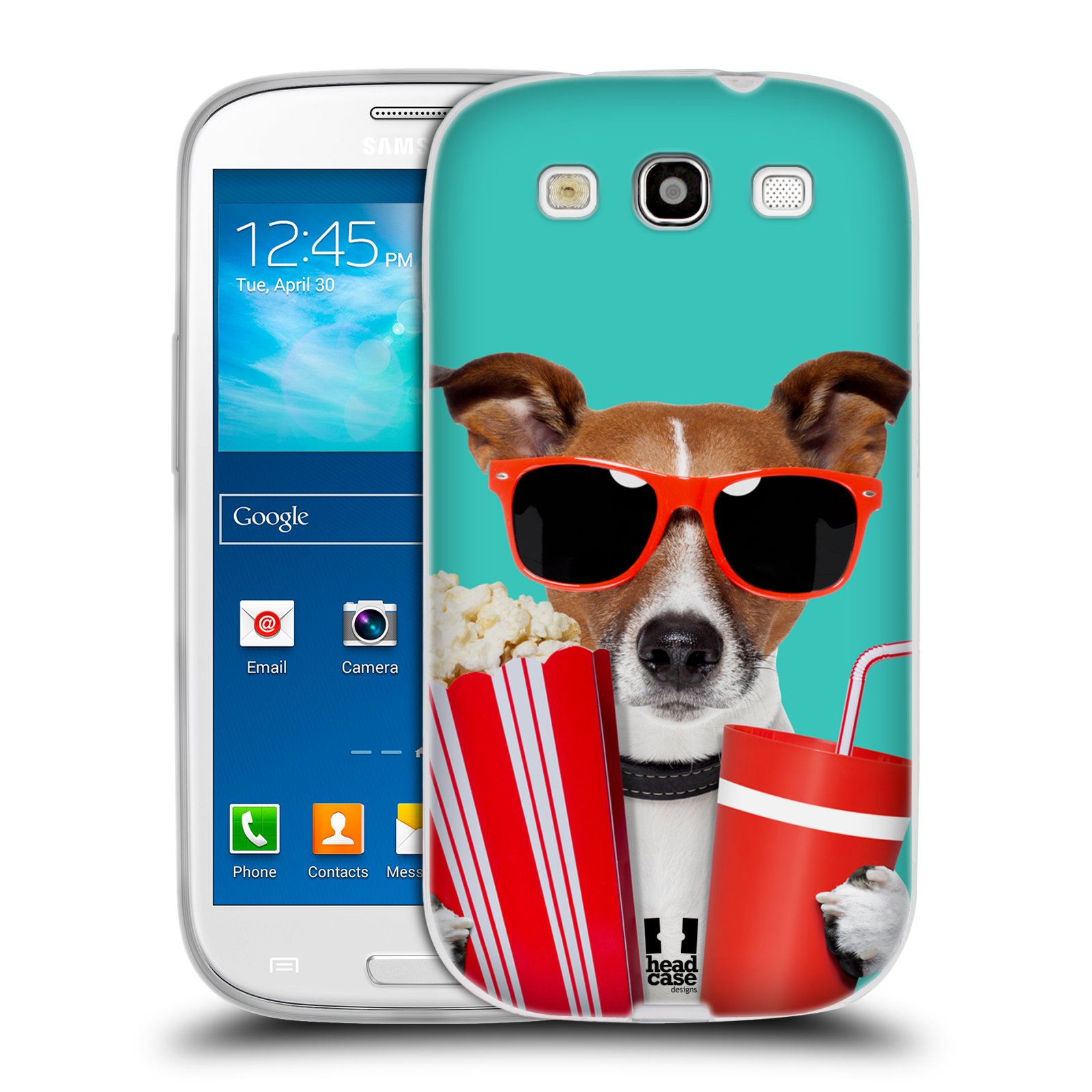 HEAD CASE silikonový obal na mobil Samsung Galaxy S3 i9300 vzor Legrační zvířátka pejsek v kině s popkornem