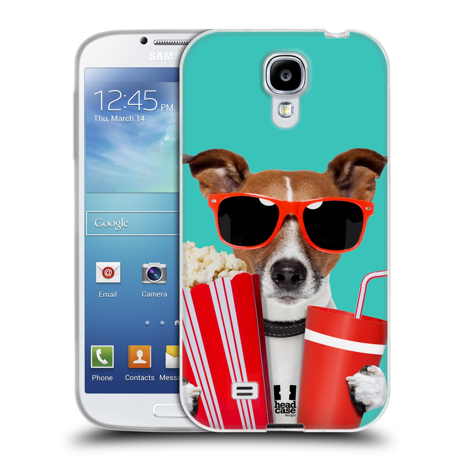 HEAD CASE silikonový obal na mobil Samsung Galaxy S4 i9500 vzor Legrační zvířátka pejsek v kině s popkornem