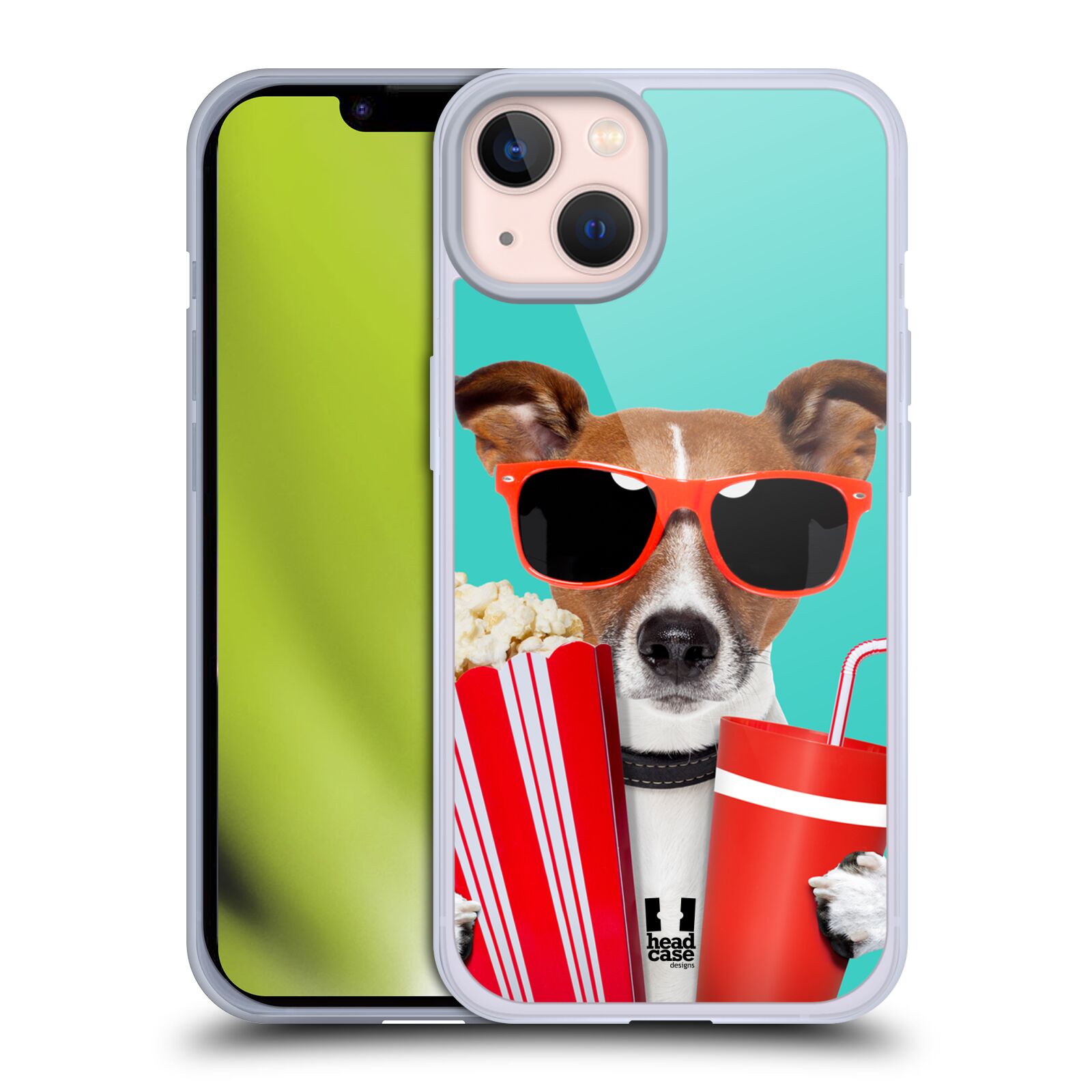 Plastový obal HEAD CASE na mobil Apple Iphone 13 vzor Legrační zvířátka pejsek v kině s popkornem