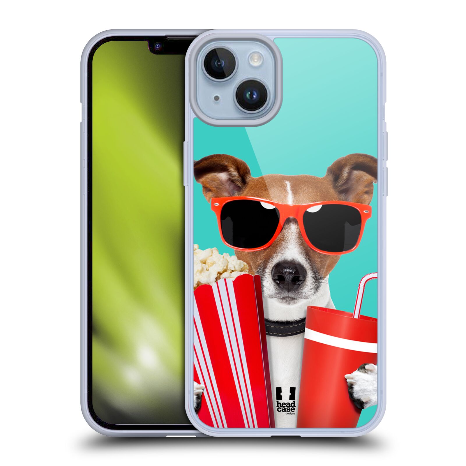 Plastový obal HEAD CASE na mobil Apple Iphone 14 PLUS vzor Legrační zvířátka pejsek v kině s popkornem
