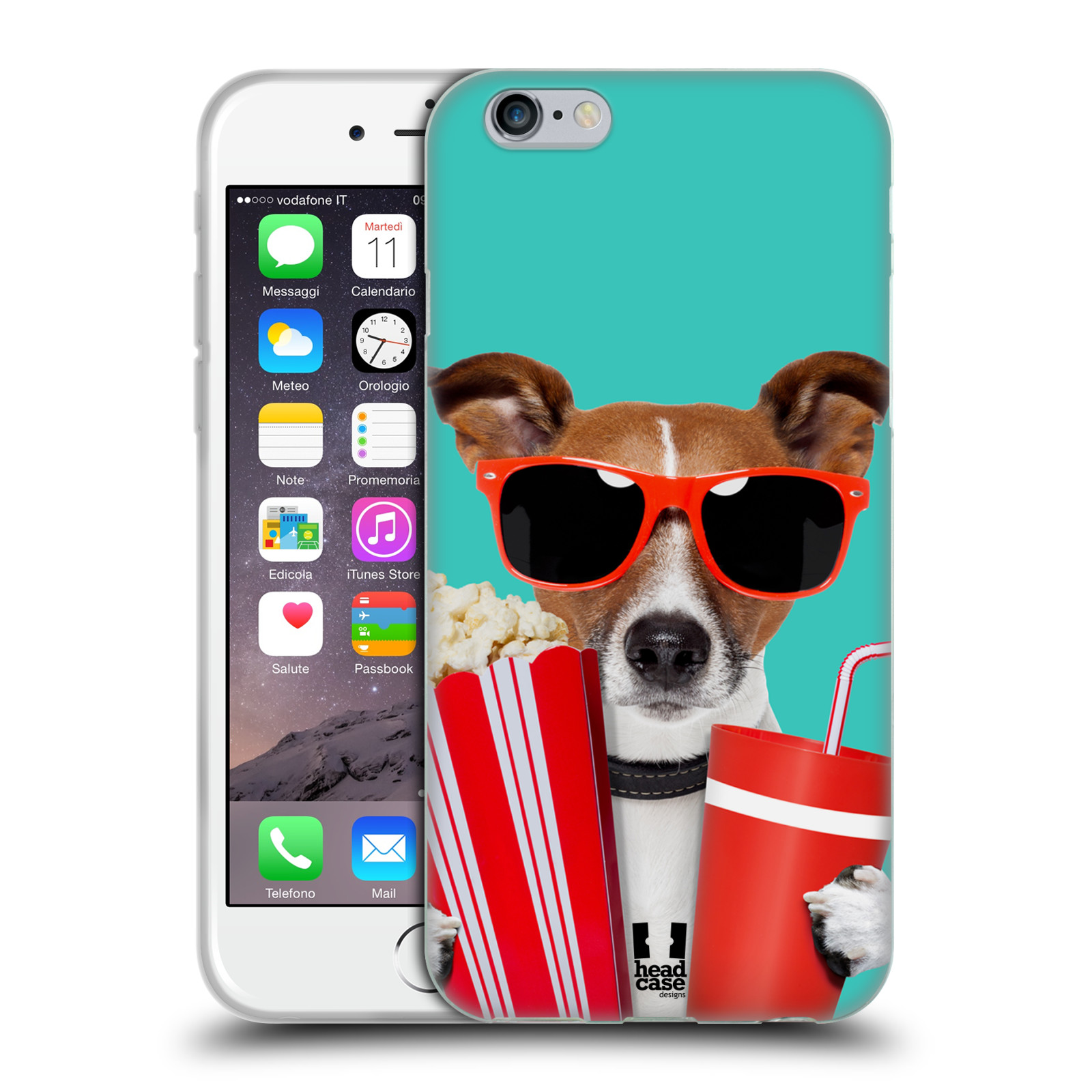 HEAD CASE silikonový obal na mobil Apple Iphone 6/6S vzor Legrační zvířátka pejsek v kině s popkornem