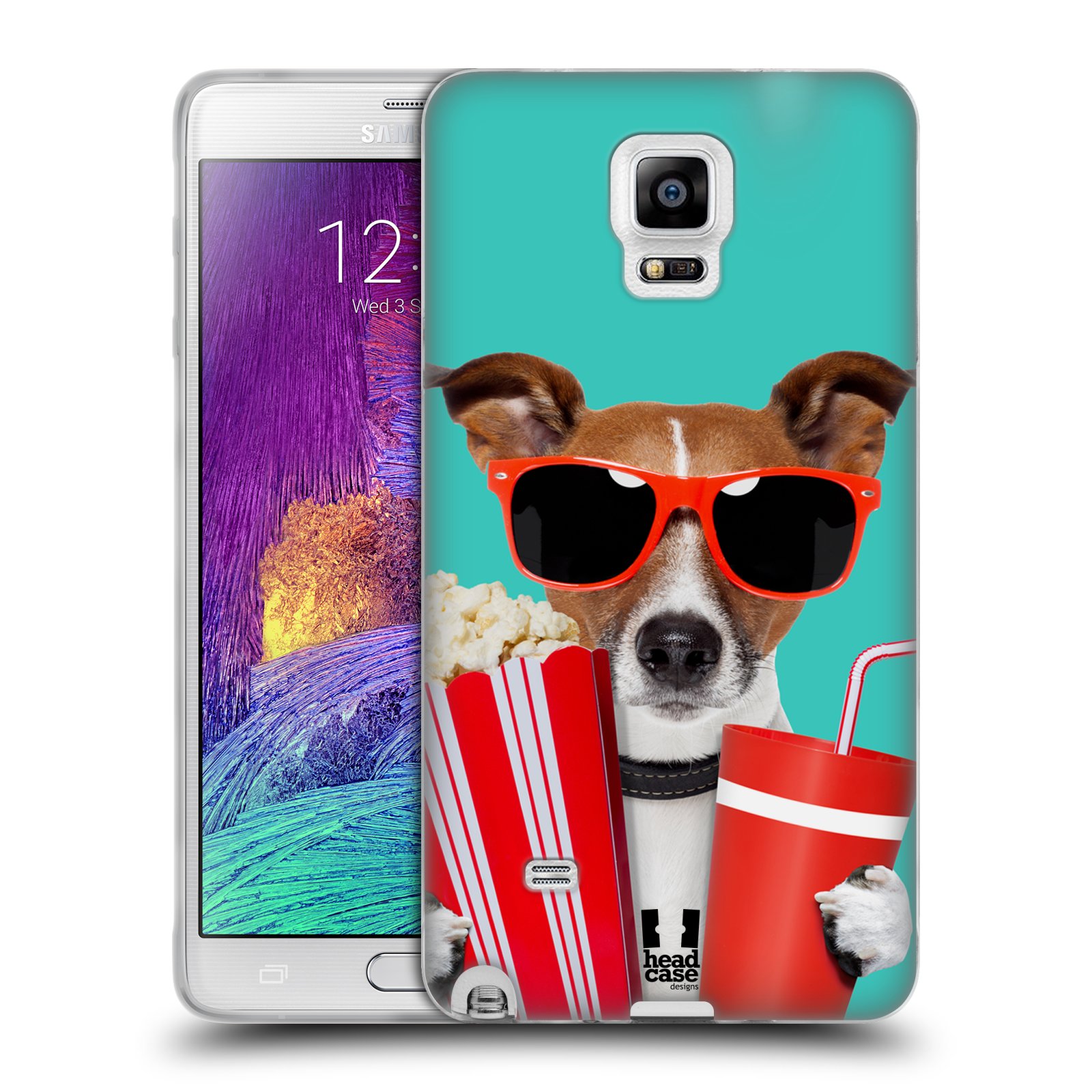HEAD CASE silikonový obal na mobil Samsung Galaxy Note 4 (N910) vzor Legrační zvířátka pejsek v kině s popkornem