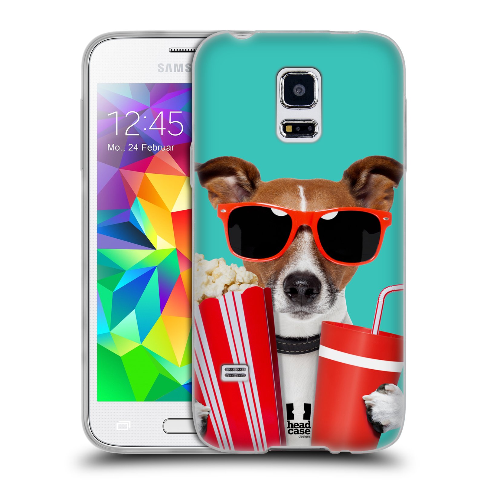 HEAD CASE silikonový obal na mobil Samsung Galaxy S5 MINI vzor Legrační zvířátka pejsek v kině s popkornem