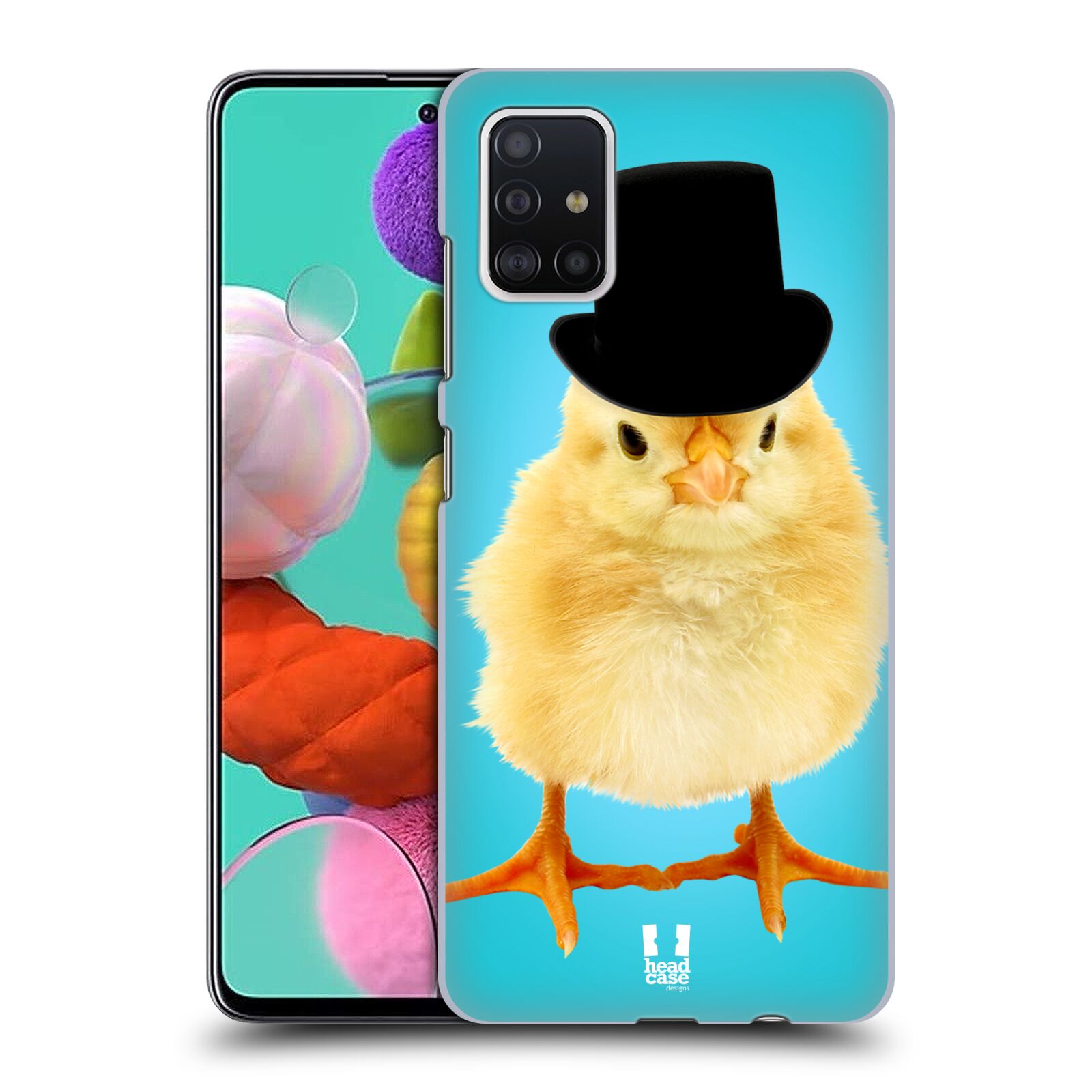 Pouzdro na mobil Samsung Galaxy A51 - HEAD CASE - vzor Legrační zvířátka Mr. kuřátko