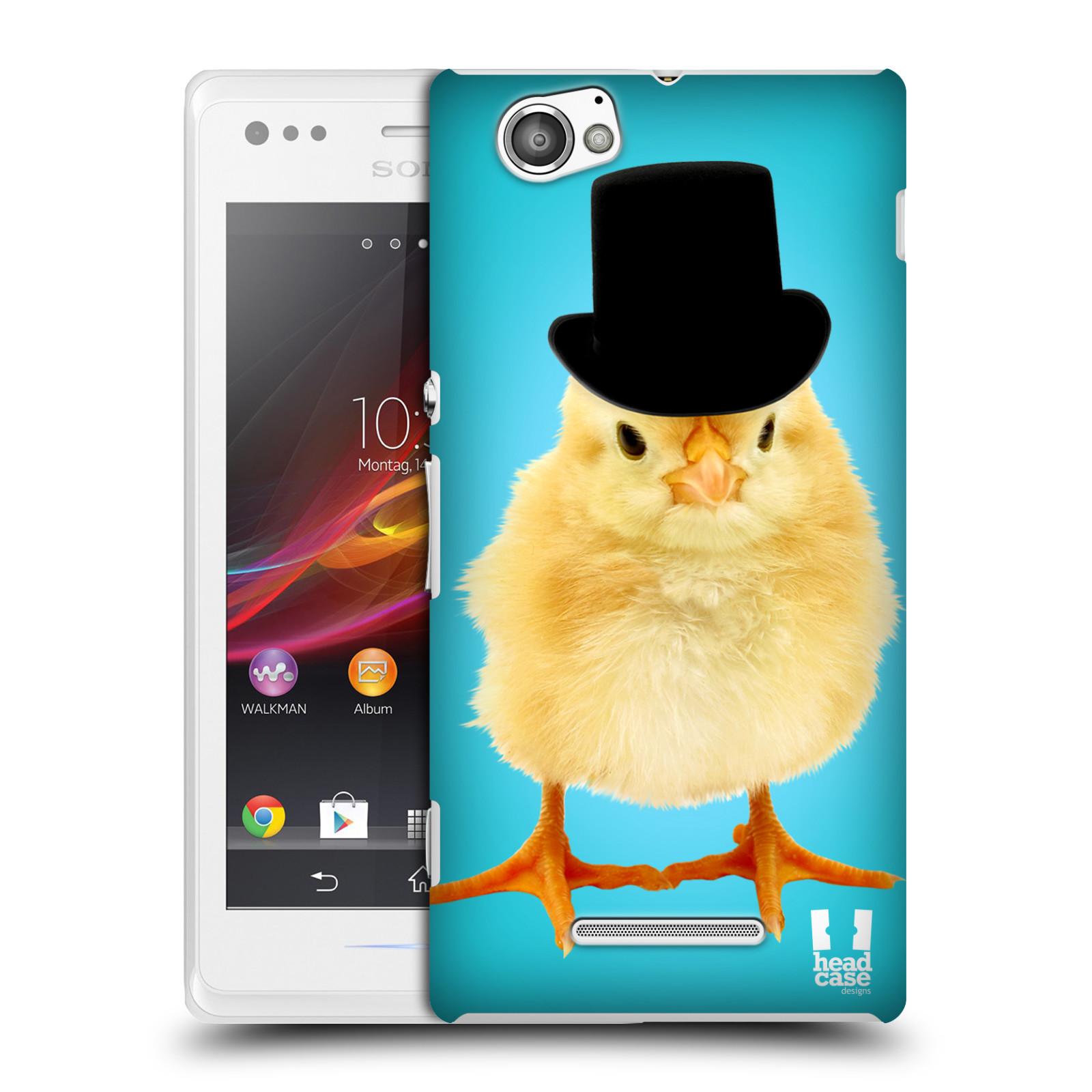 HEAD CASE plastový obal na mobil Sony Xperia M vzor Legrační zvířátka Mr. kuřátko