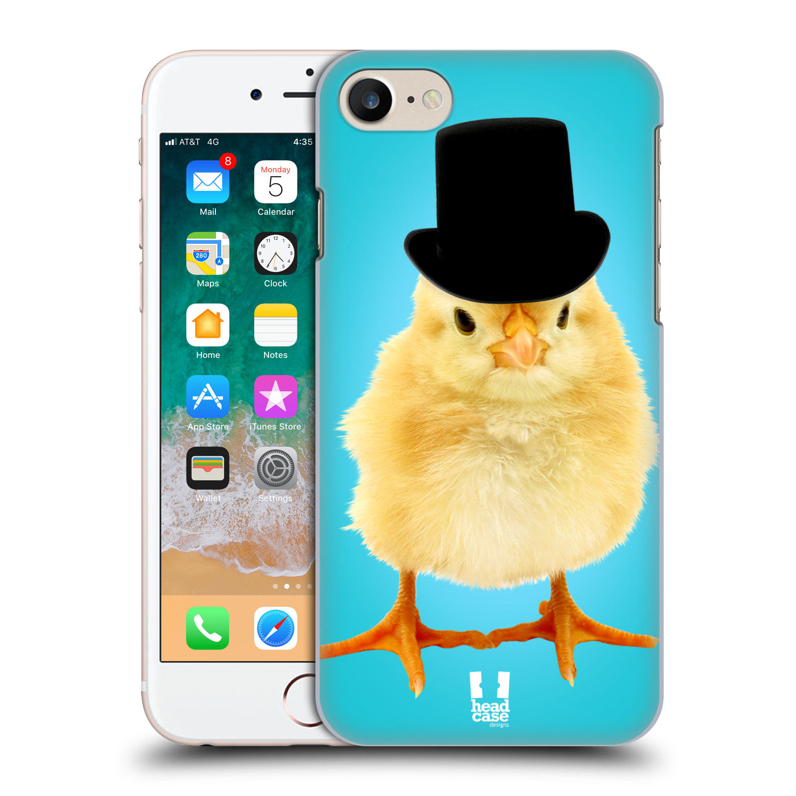 HEAD CASE plastový obal na mobil Apple Iphone 7 vzor Legrační zvířátka Mr. kuřátko