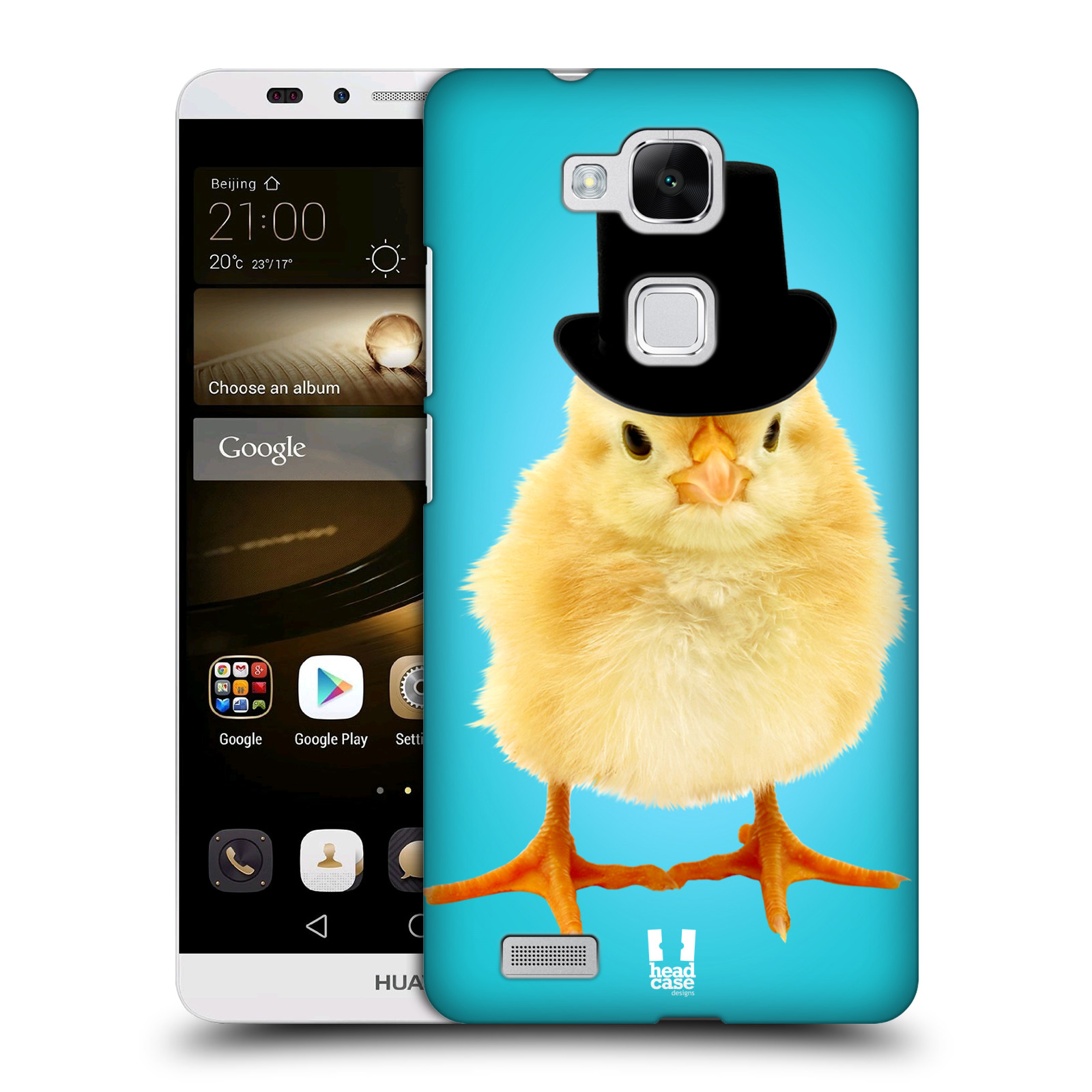 HEAD CASE plastový obal na mobil Huawei Mate 7 vzor Legrační zvířátka Mr. kuřátko