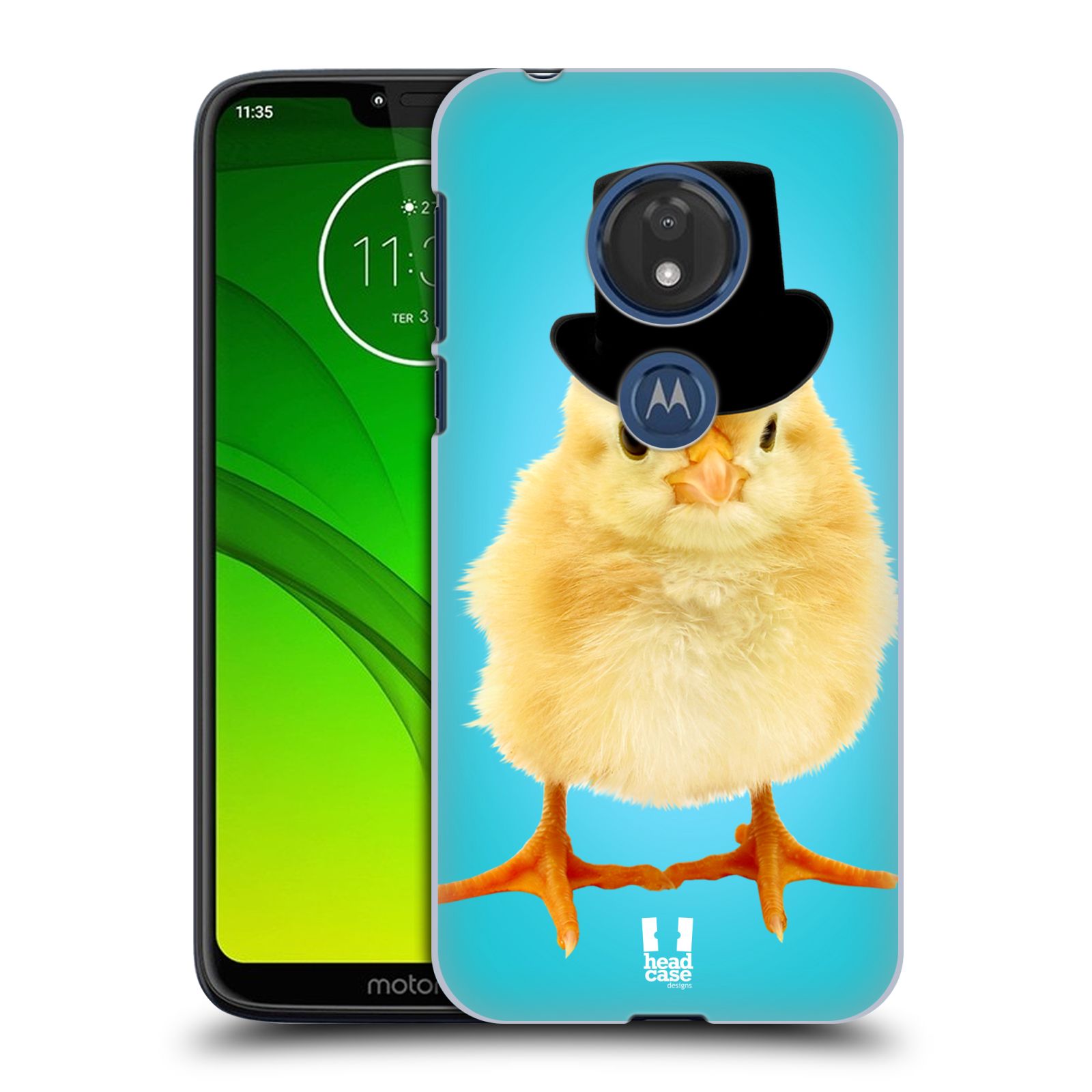 Pouzdro na mobil Motorola Moto G7 Play vzor Legrační zvířátka Mr. kuřátko