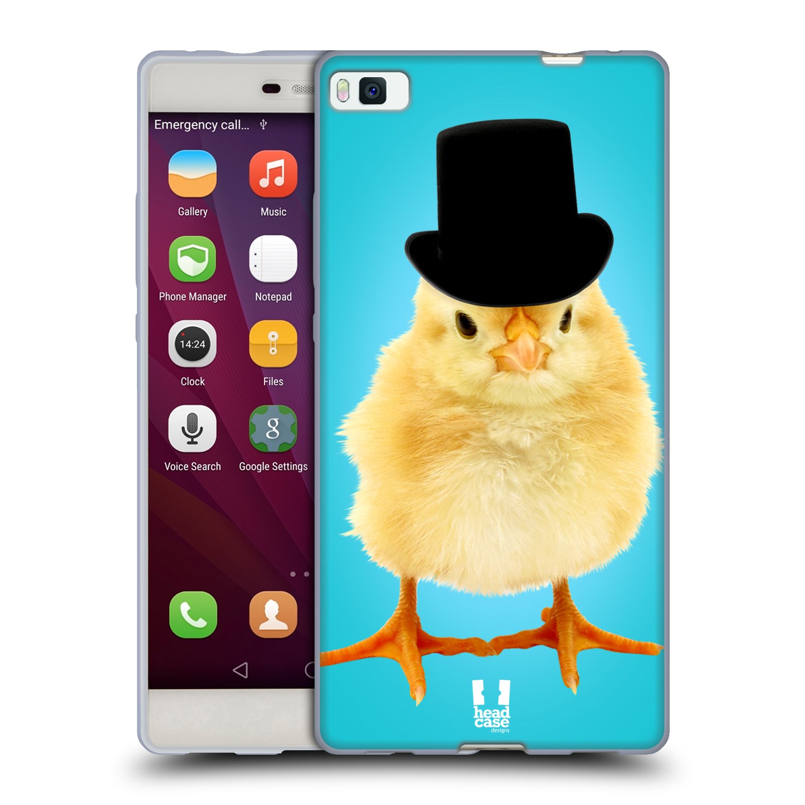 HEAD CASE silikonový obal na mobil Huawei P8 Legrační zvířátka pan kuřátko