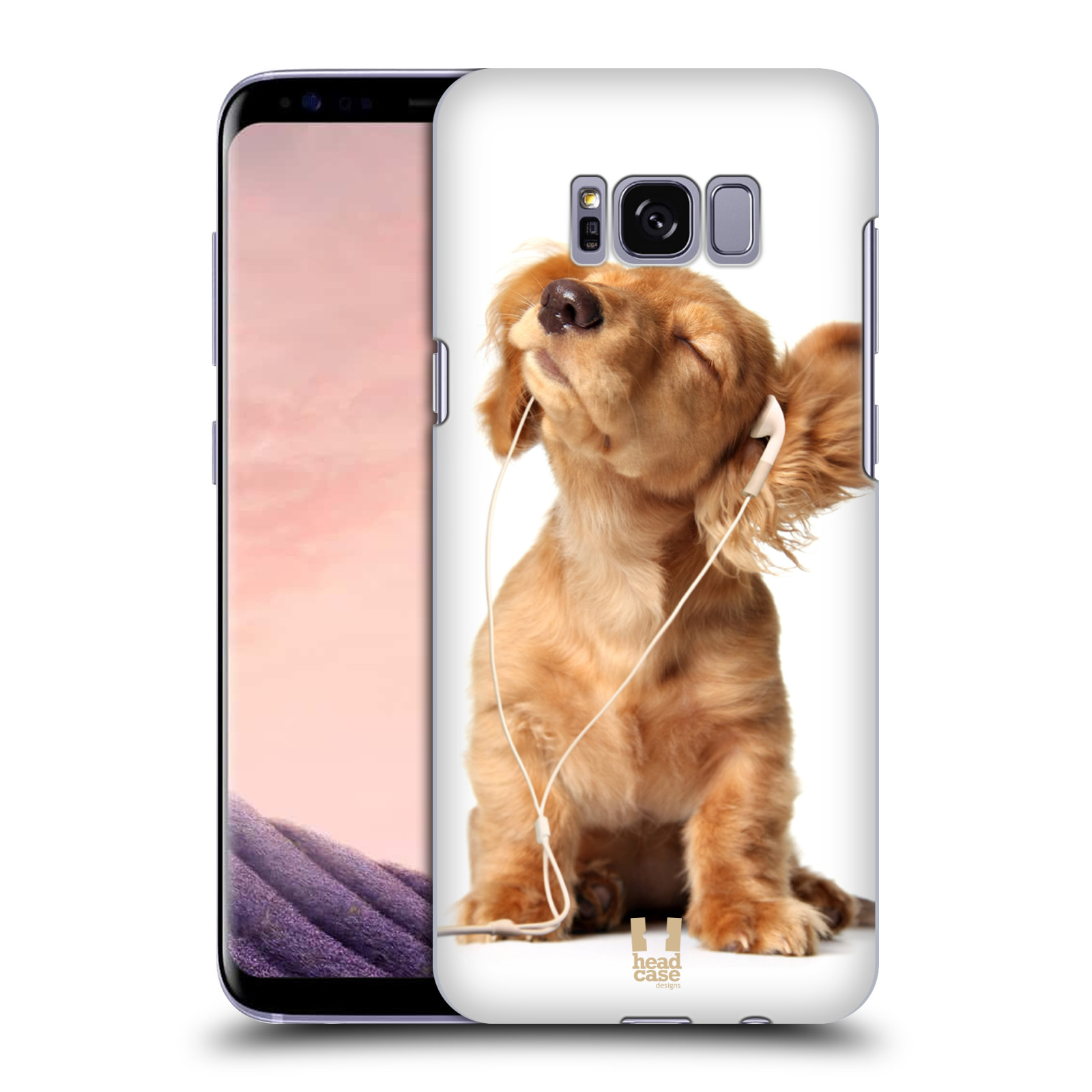 HEAD CASE plastový obal na mobil Samsung Galaxy S8 vzor Legrační zvířátka roztomilé štěňátko se sluchátky MUSIC