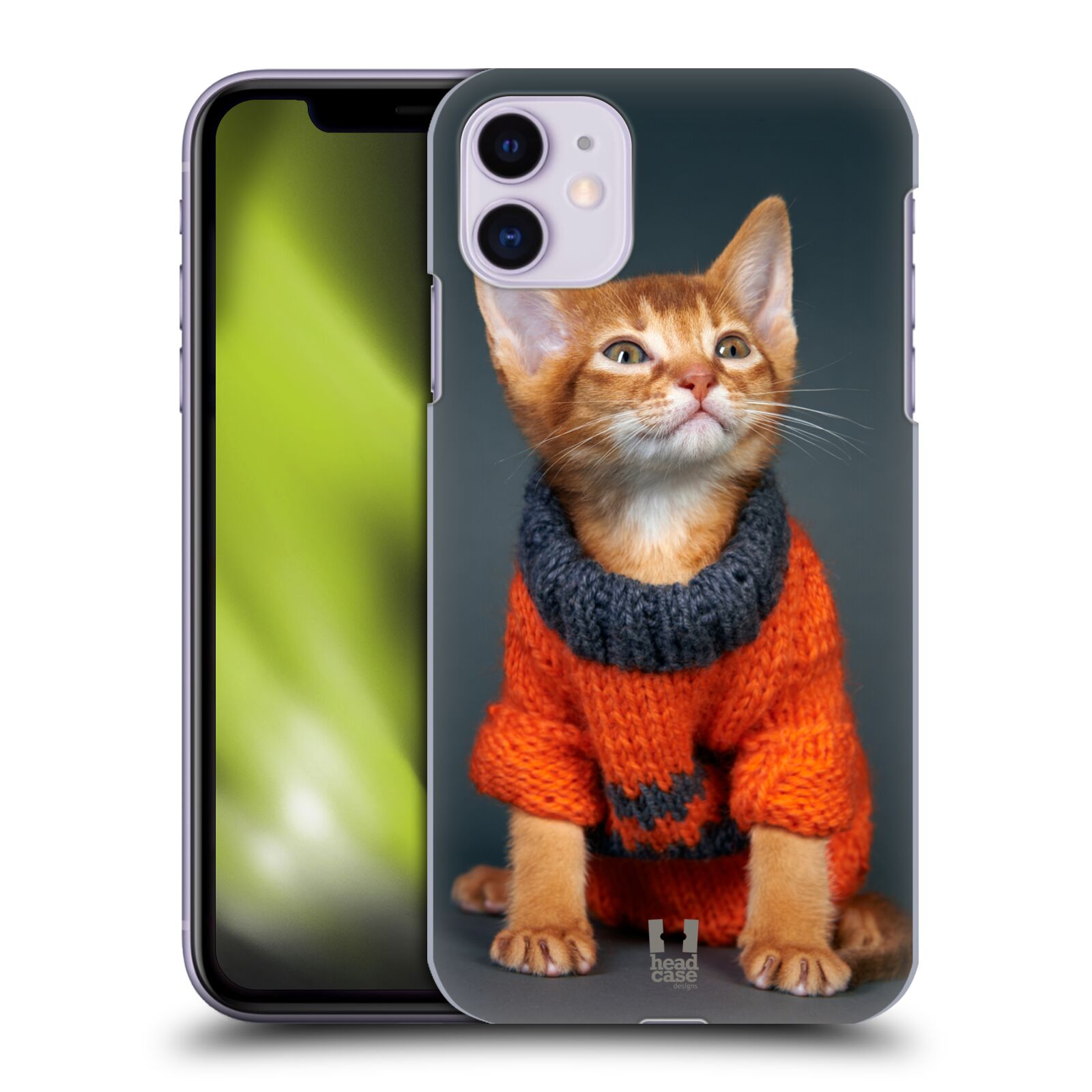 Zadní obal pro mobil Apple Iphone 11 - HEAD CASE - Srandovní zvířátka kotě ve svetru