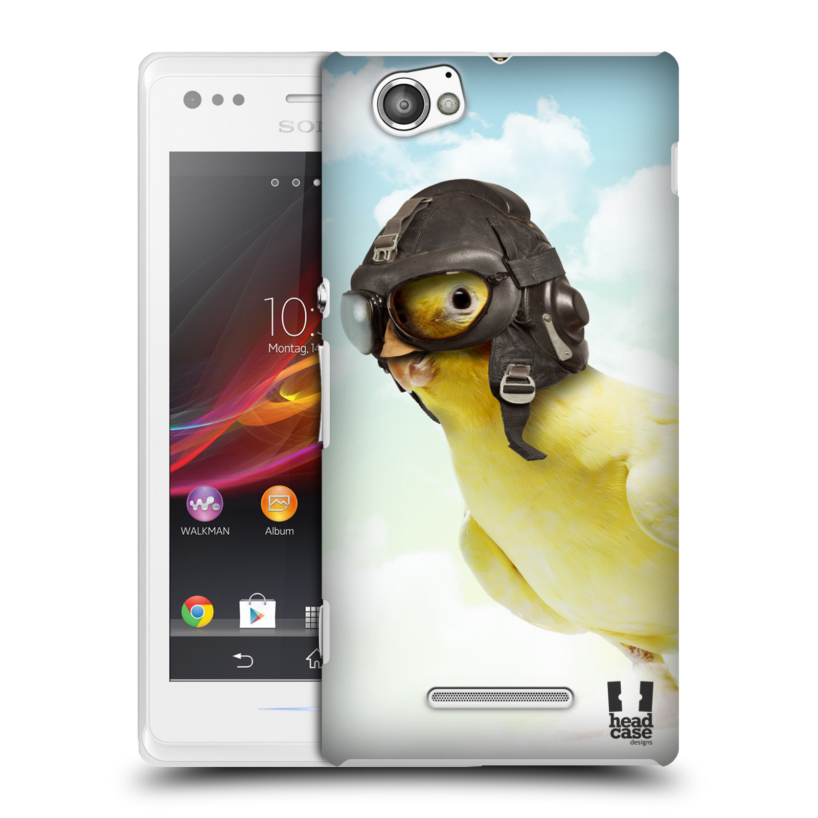 HEAD CASE plastový obal na mobil Sony Xperia M vzor Legrační zvířátka ptáček letec