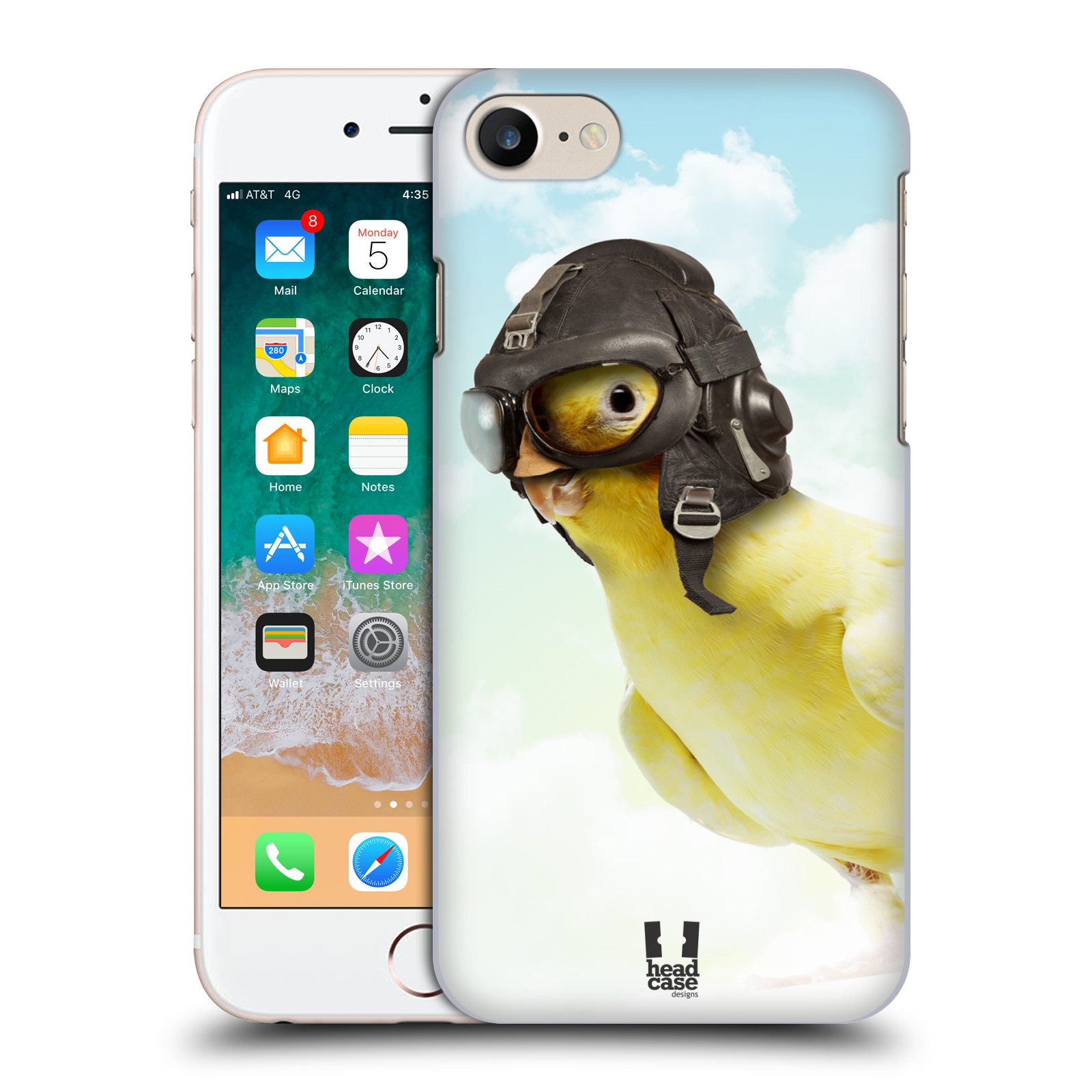 HEAD CASE plastový obal na mobil Apple Iphone 7 vzor Legrační zvířátka ptáček letec