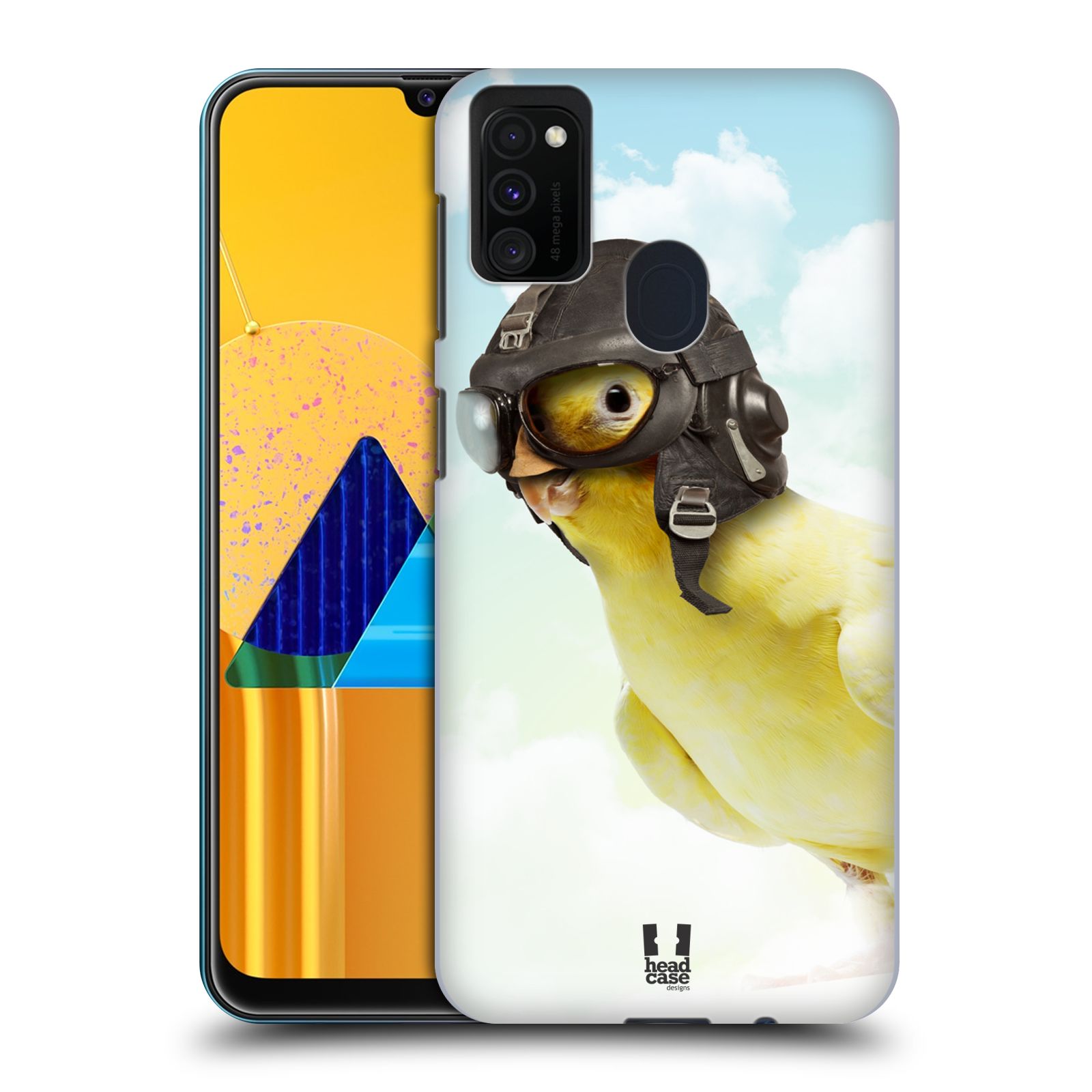 Zadní kryt na mobil Samsung Galaxy M21 vzor Legrační zvířátka ptáček letec