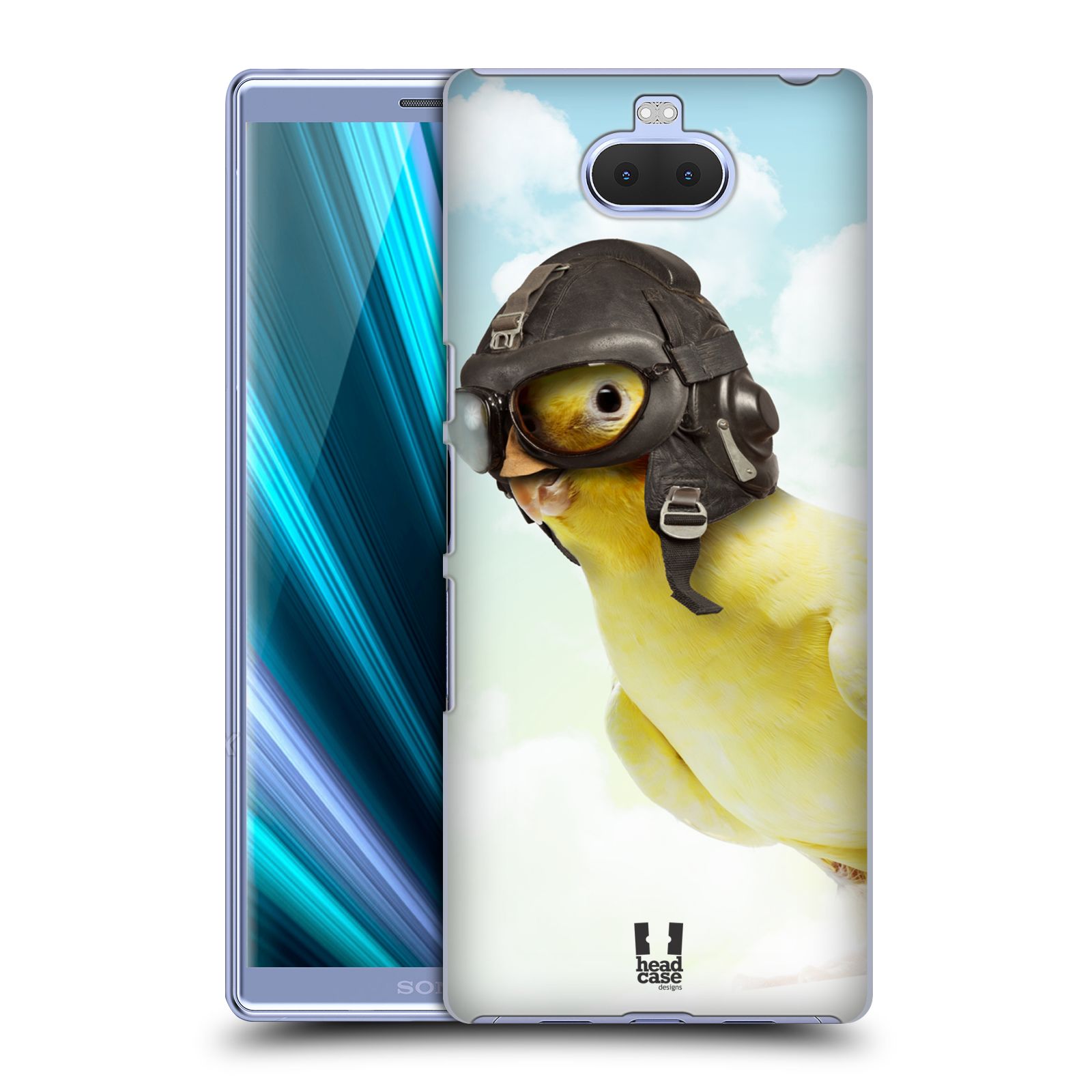 Pouzdro na mobil Sony Xperia 10 - Head Case - vzor Legrační zvířátka ptáček letec
