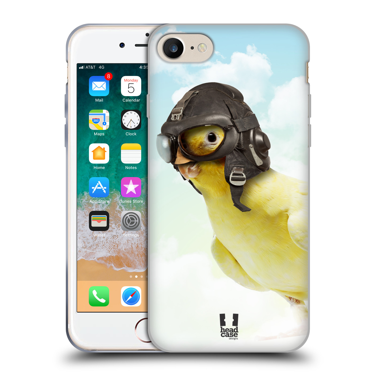 HEAD CASE silikonový obal na mobil Apple Iphone 7 vzor Legrační zvířátka ptáček letec