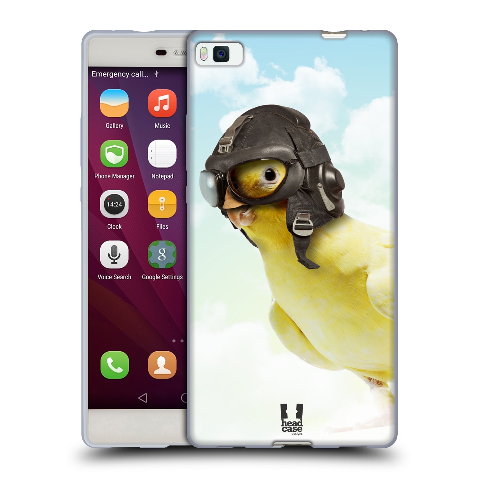HEAD CASE silikonový obal na mobil Huawei P8 Legrační zvířátka ptáček letec