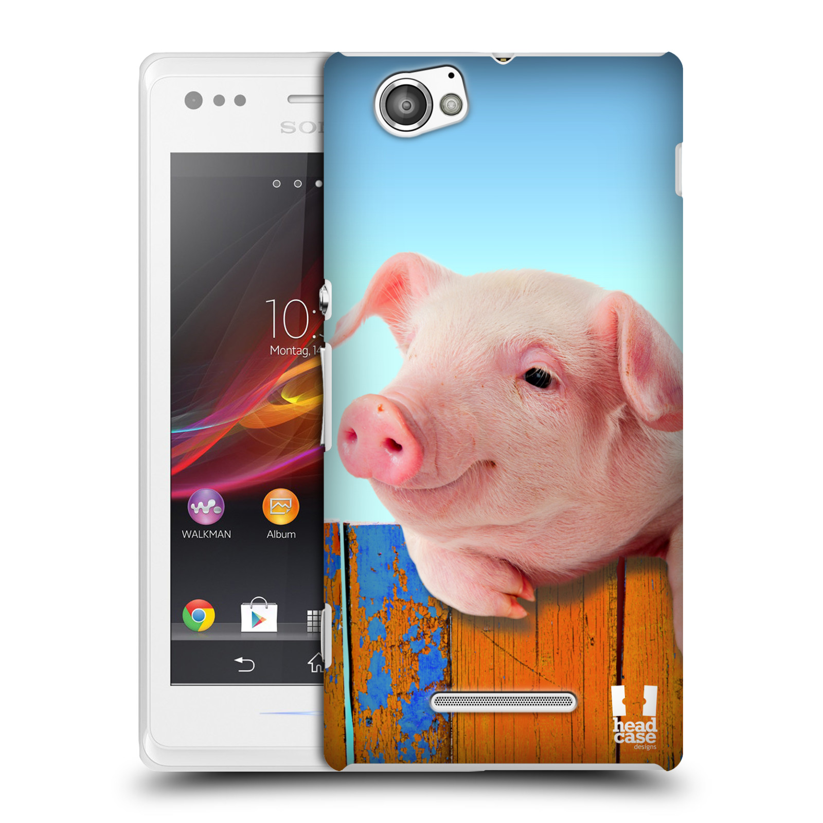 HEAD CASE plastový obal na mobil Sony Xperia M vzor Legrační zvířátka prasátko růžová