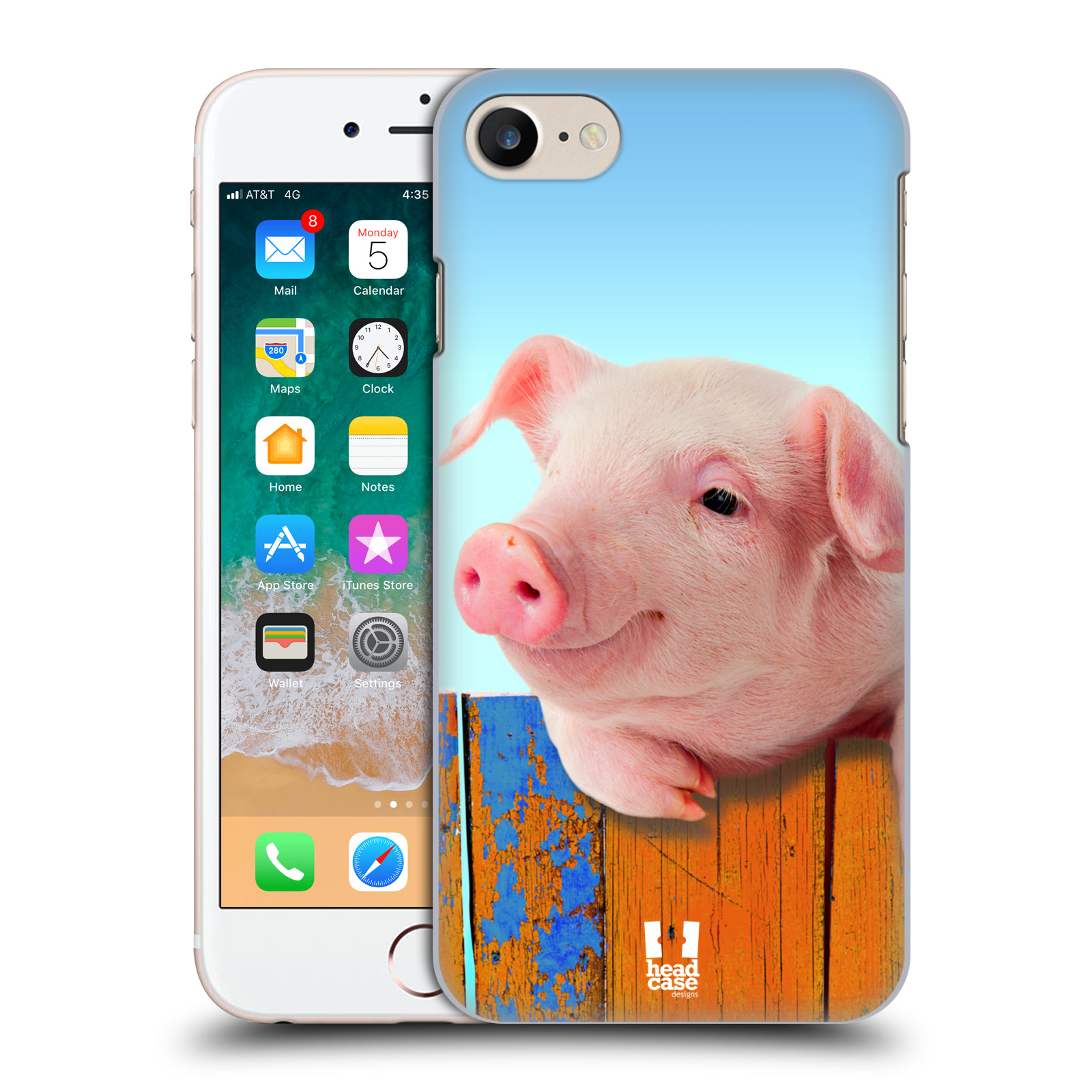 HEAD CASE plastový obal na mobil Apple Iphone 7 vzor Legrační zvířátka prasátko růžová